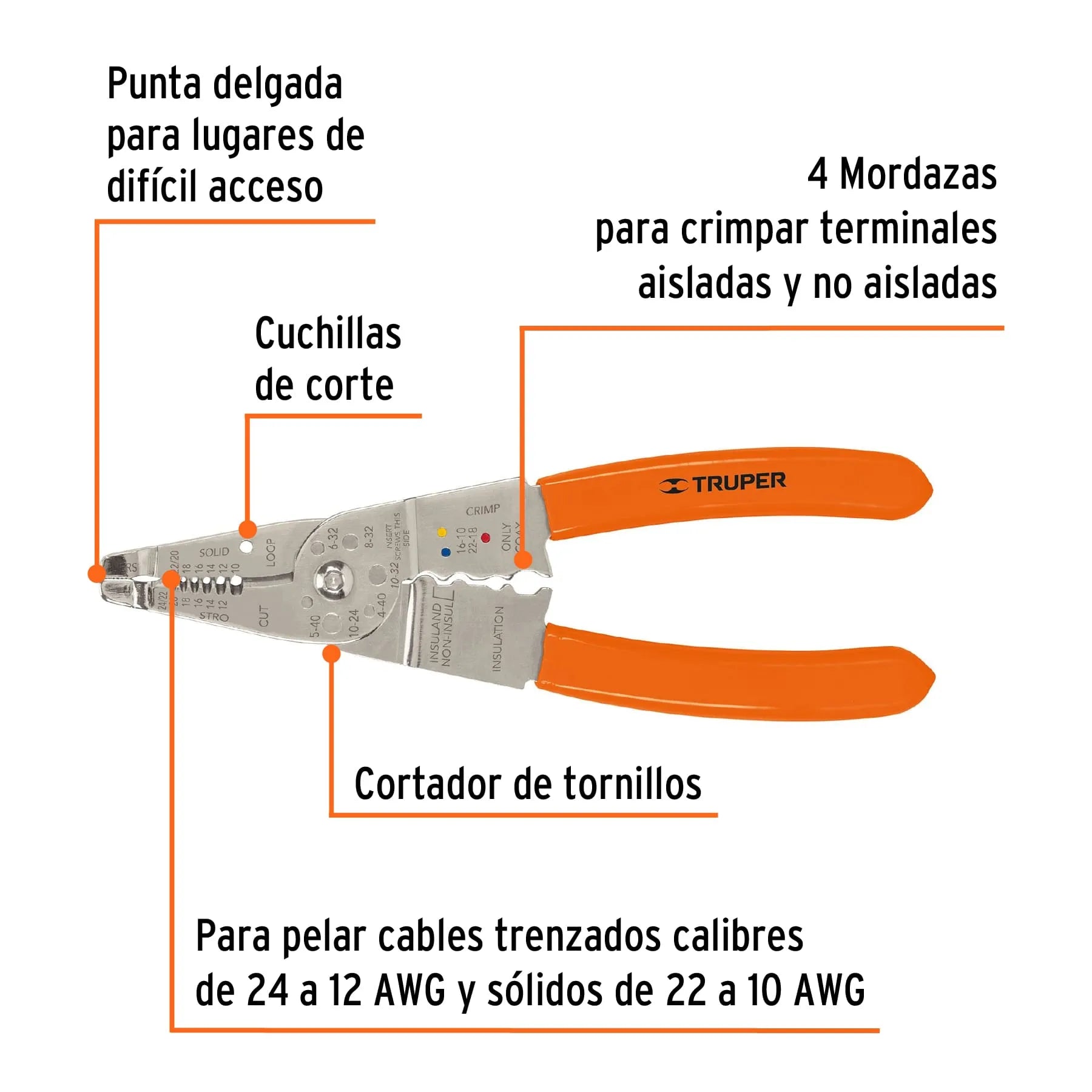 TRUPER ALICATE PELA CABLE 8" 17357-