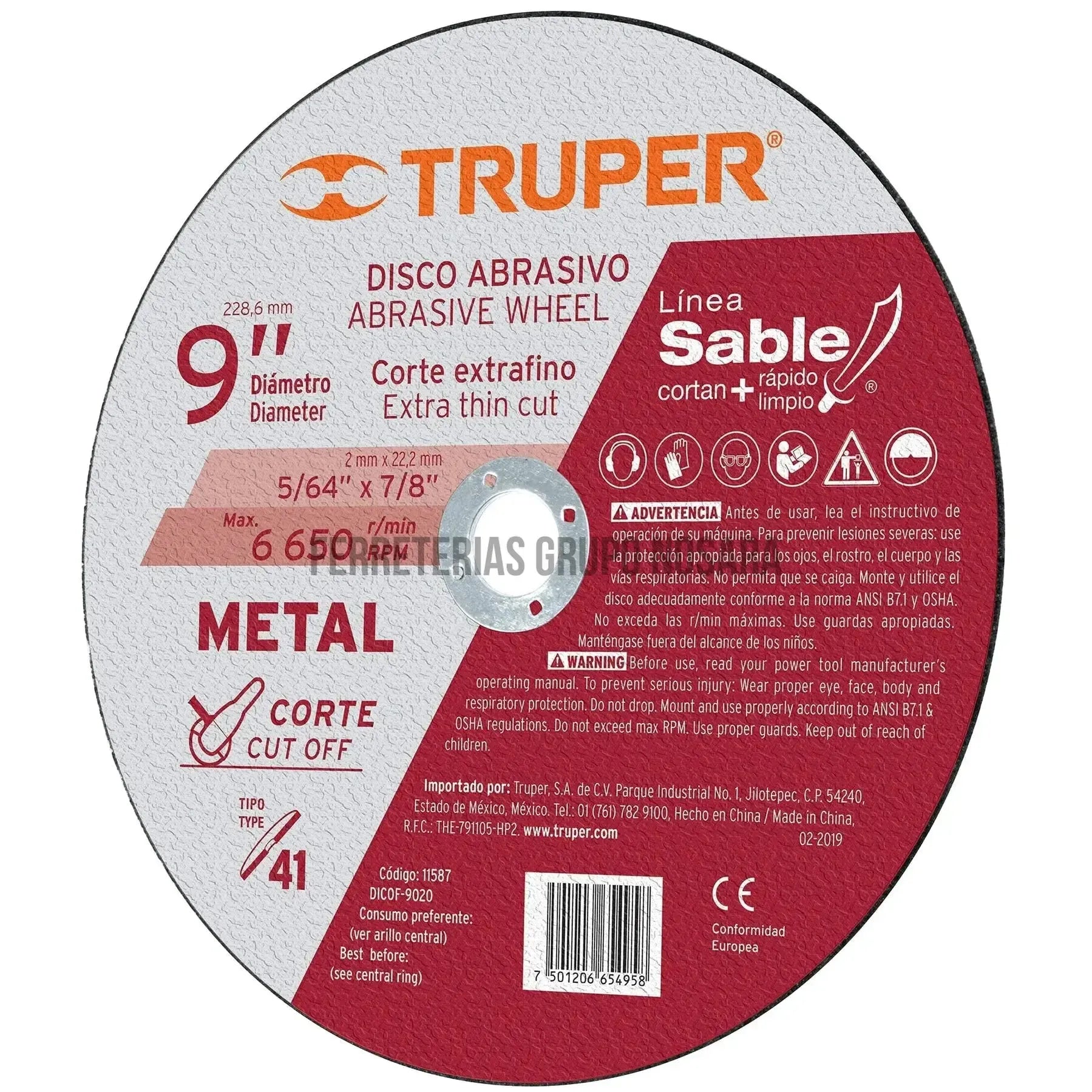 TRUPER DISCO CORTE META FINO 9" 11587-