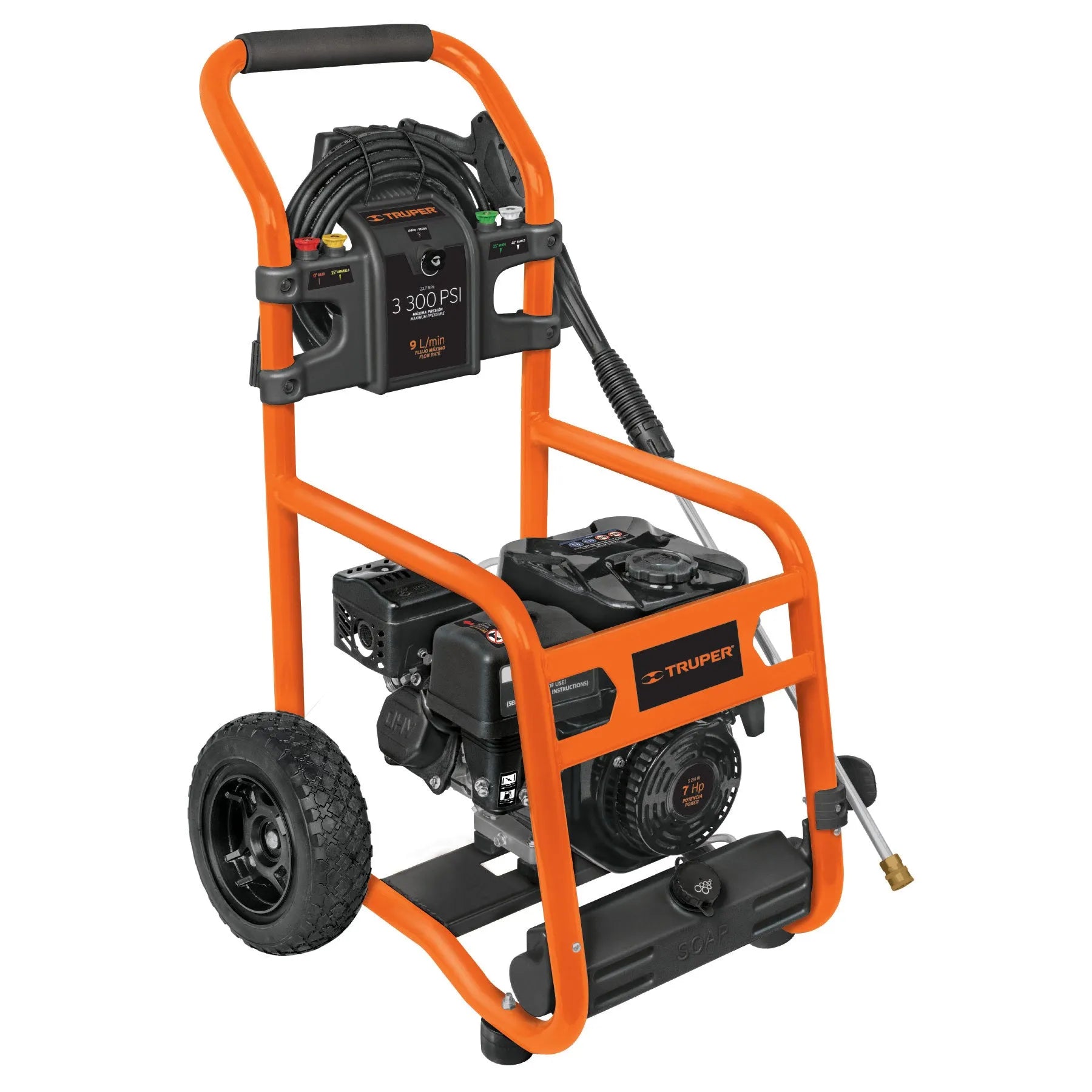 Hidrolavadora con motor a gasolina, 3,300 PSI, Truper 7HP / 12909-
