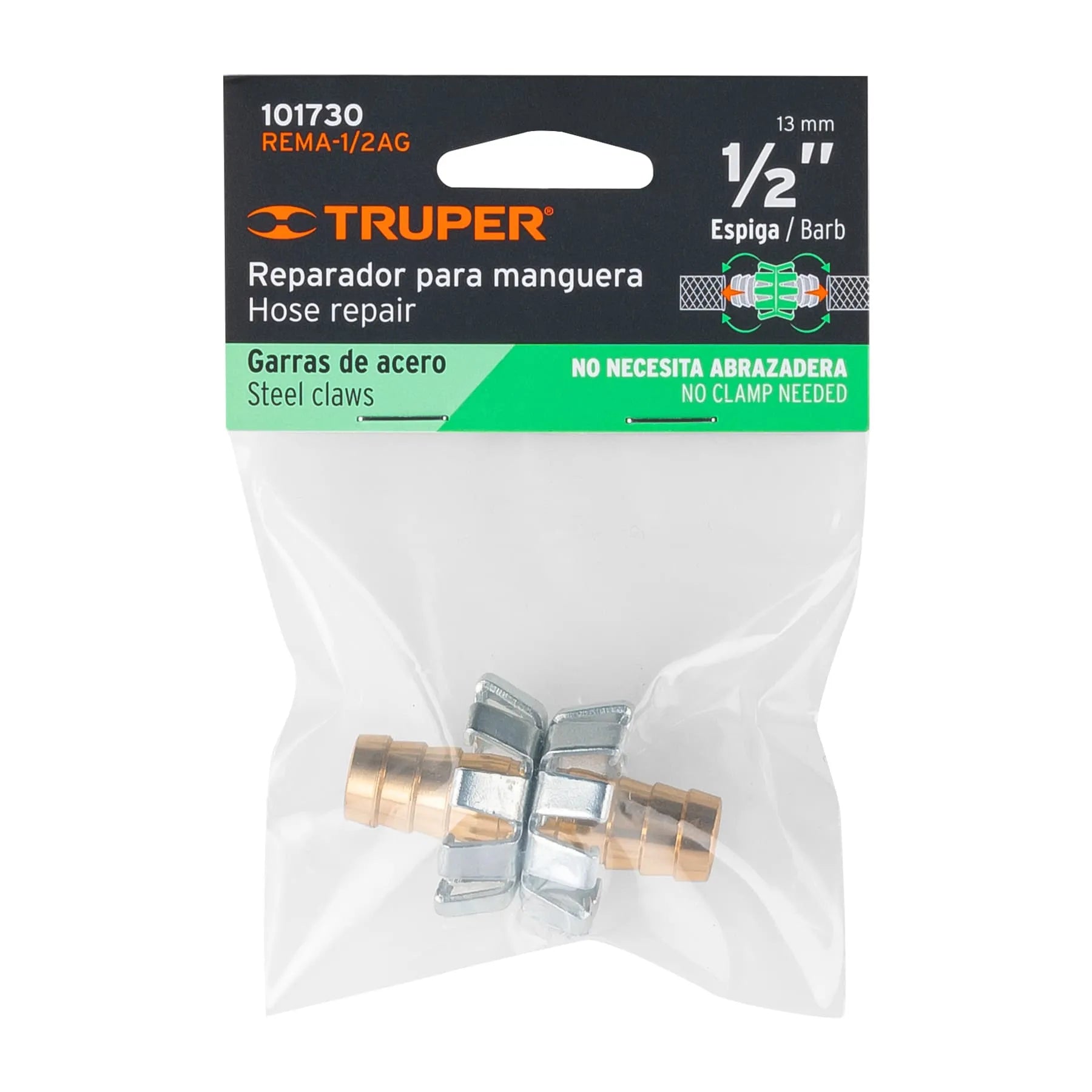 1/2" aluminum claw repairman for truper hose / 101730
