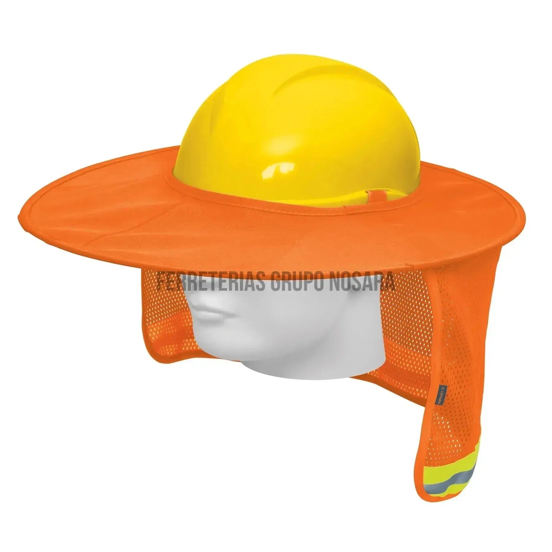 Protector solar plegable para casco, naranja con reflejante / 100353-
