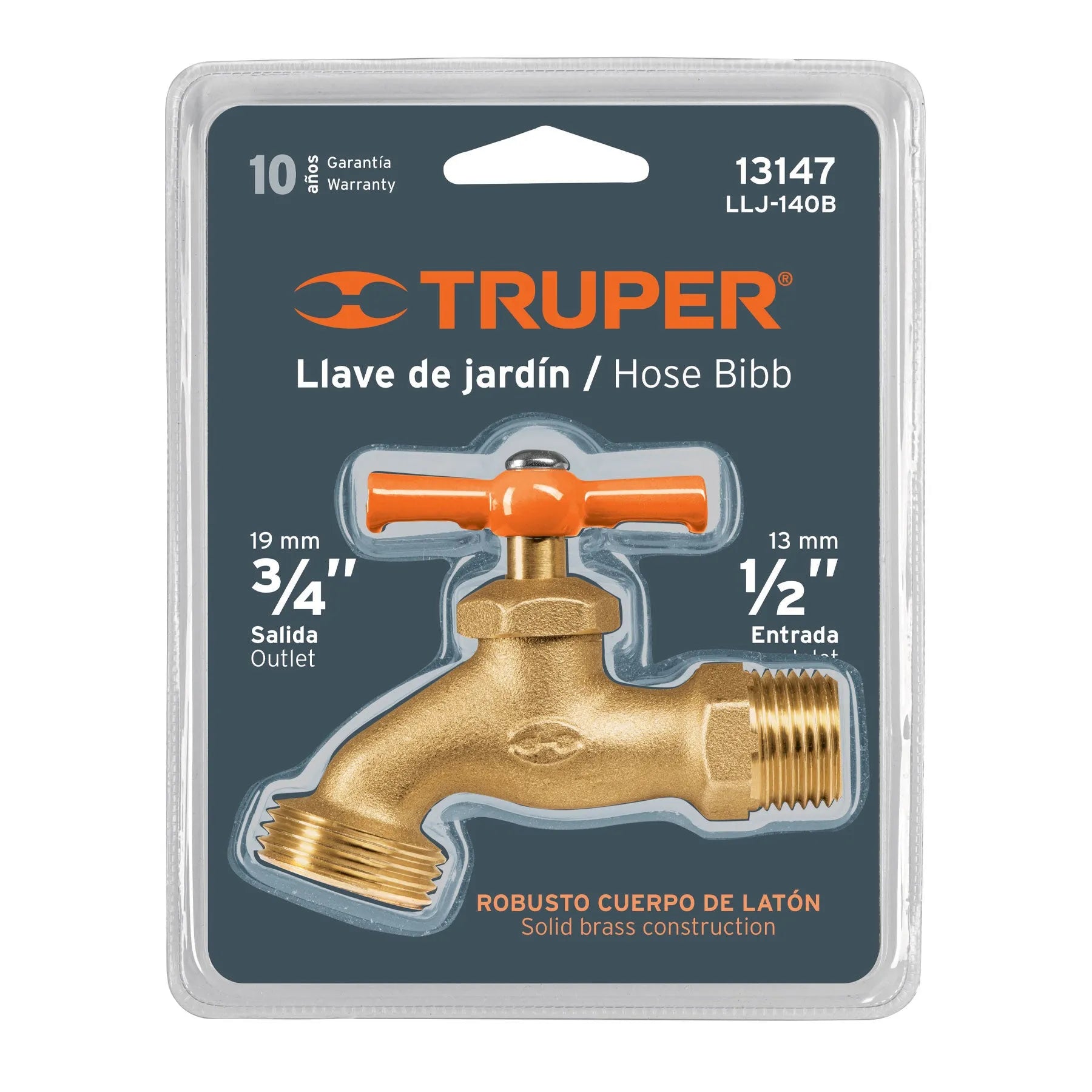 Llave de nariz para jardín, 1/2" en blíster, Truper / 13147