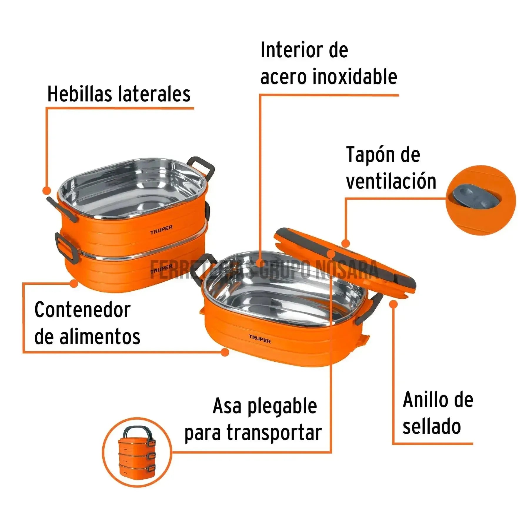 TRUPER LONCHERA TERMICA LUNCH-3 #66076-