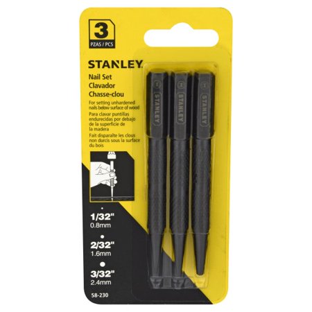 Stanley 3-Piece Square Head Nailer Punch Set 58-230