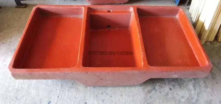 PILA LAVADO CONCRETO ROJA DE 2 BATEAS 1.40CM/130CM-