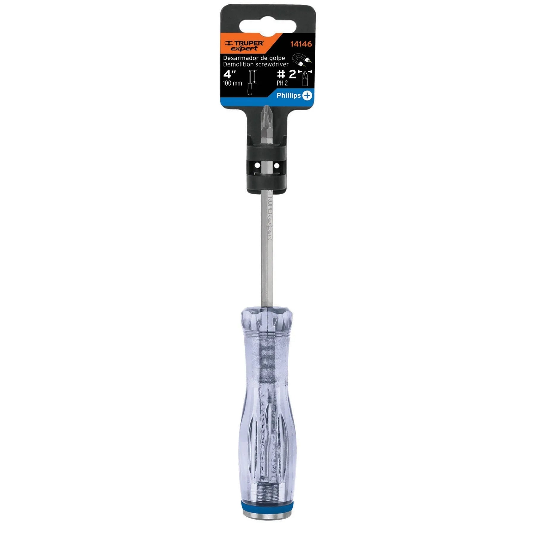 Desarmador de cruz de golpe 1/4" x 4", Truper Expert / 14146-