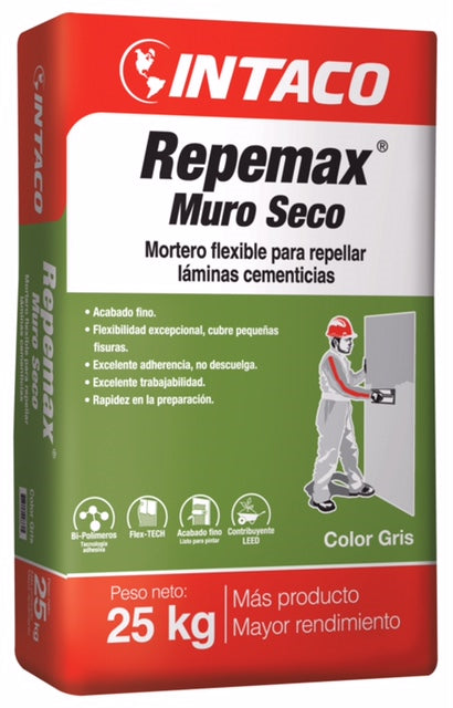 MORTERO REPEMAX MURO SECO 125-W1 SACO 25 KG INTACO (BLANCO