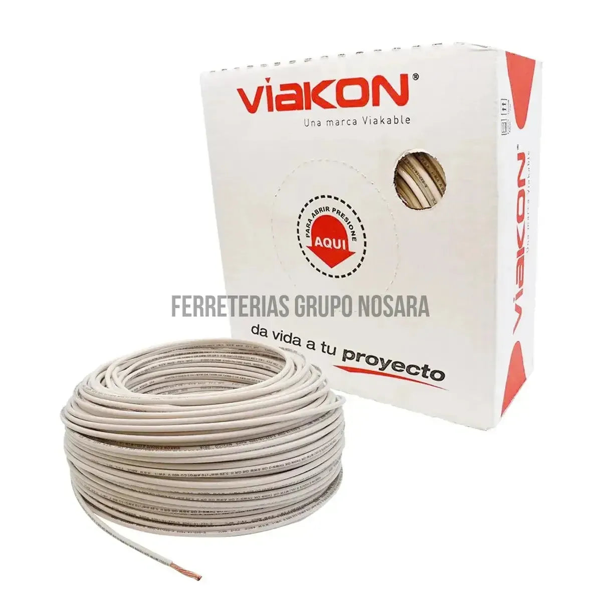 VIAKON CABLE X MTR #12 BLANCO-