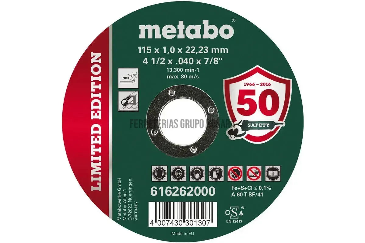 METABO DISCO METAL 4.1/2 ACER INO 616262-