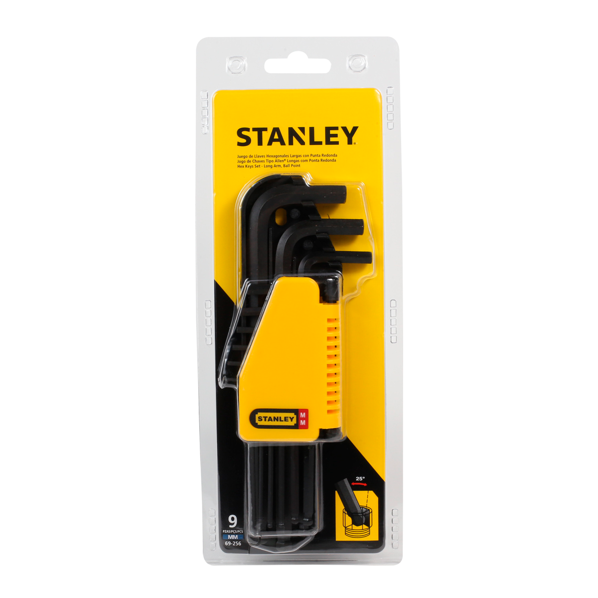 Stanley 9-Piece Metric Round End Long Hex Key Set 69-256