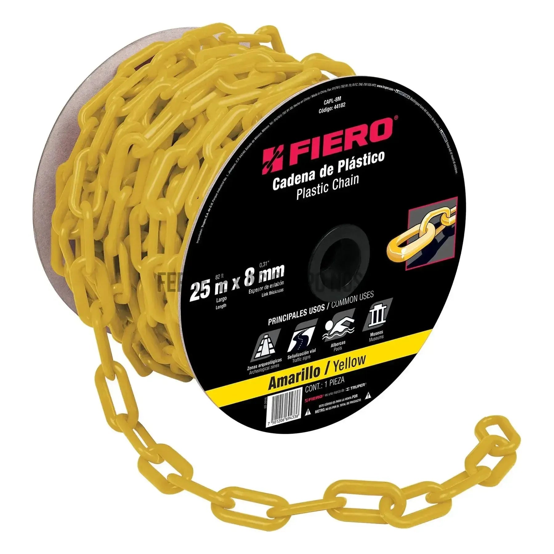CADENA PLASTICA AMARILLA 5/16-200036-7501206694336