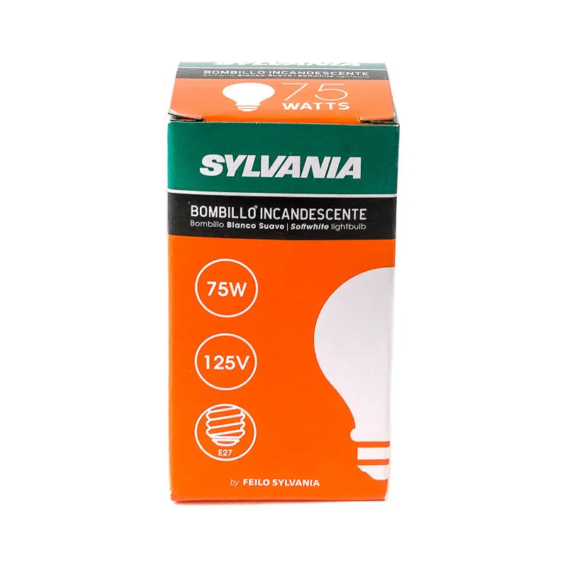 BOMBILLA SYLVANIA 75WATTS 120 VOLTS TAMAÑO CAJA 100