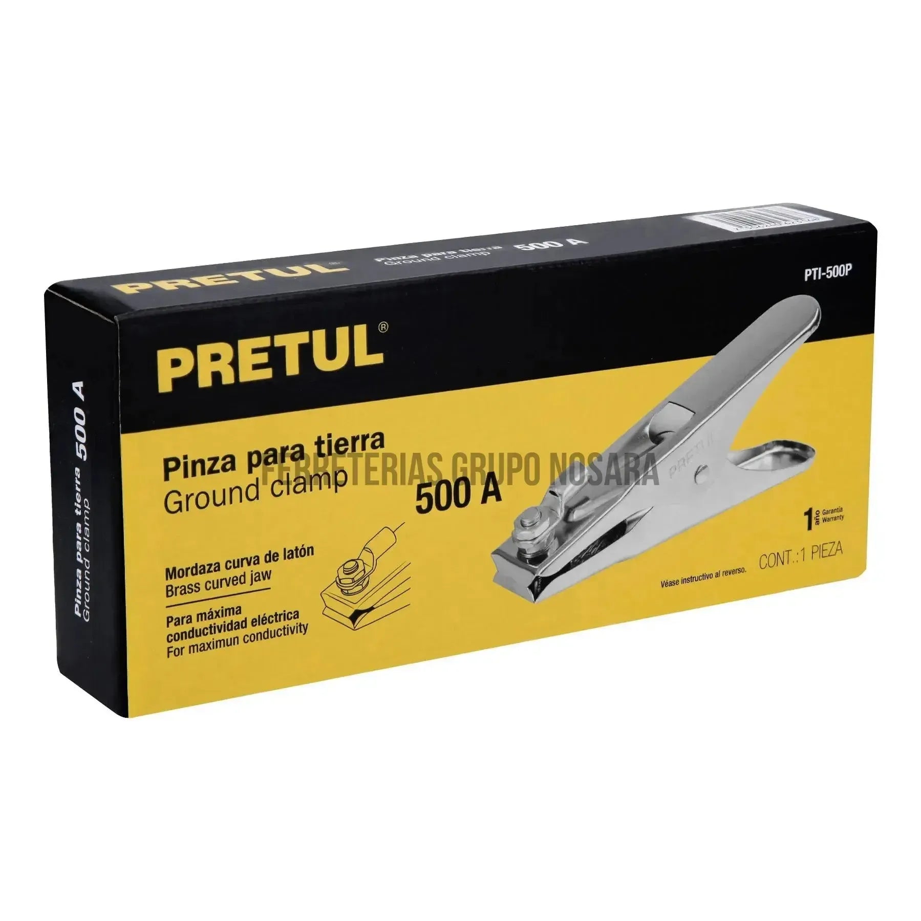 Pinza para tierra de 500 A, Pretul PTI-500P / 24235-
