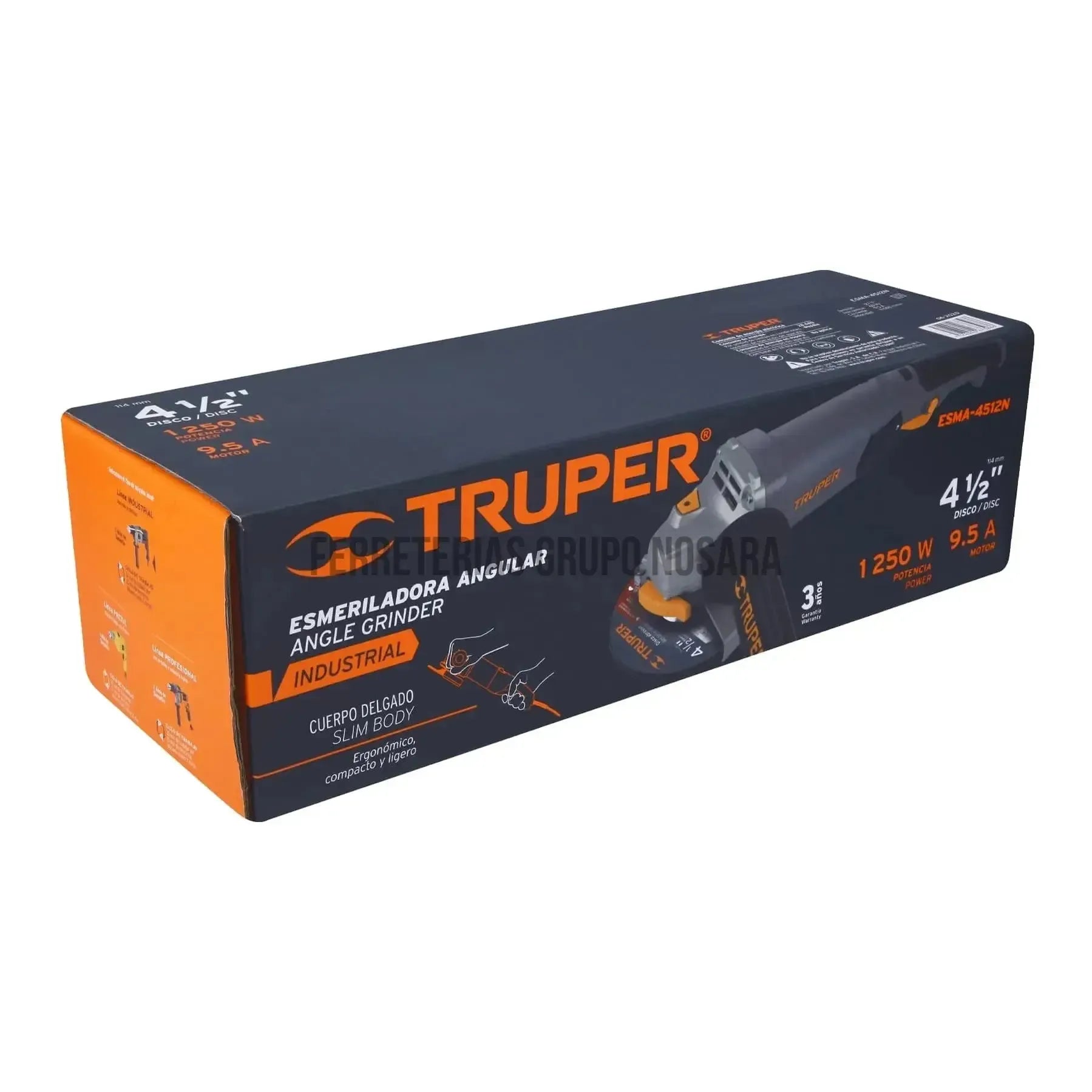 Esmeriladora angular 4-1/2" 1250 W, industrial, Truper / 12873-