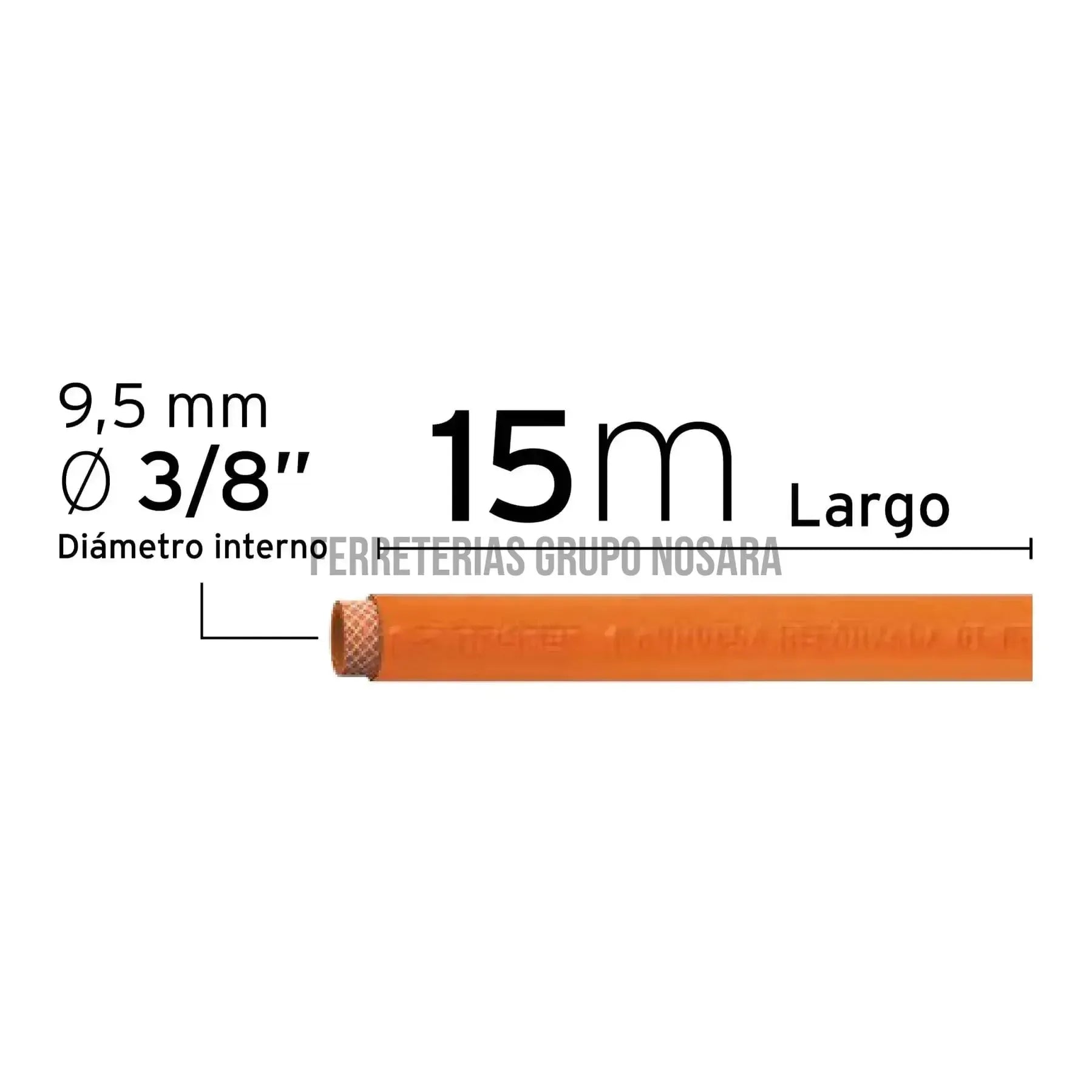 Manguera de PVC para compresor, 15 m x 3/8", Truper / 10894-