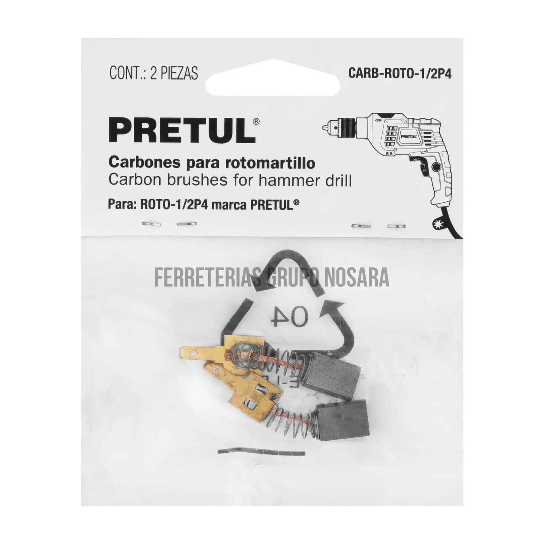 Bolsa con 2 carbones de repuesto para ROTO-1/2P4 / 24077-
