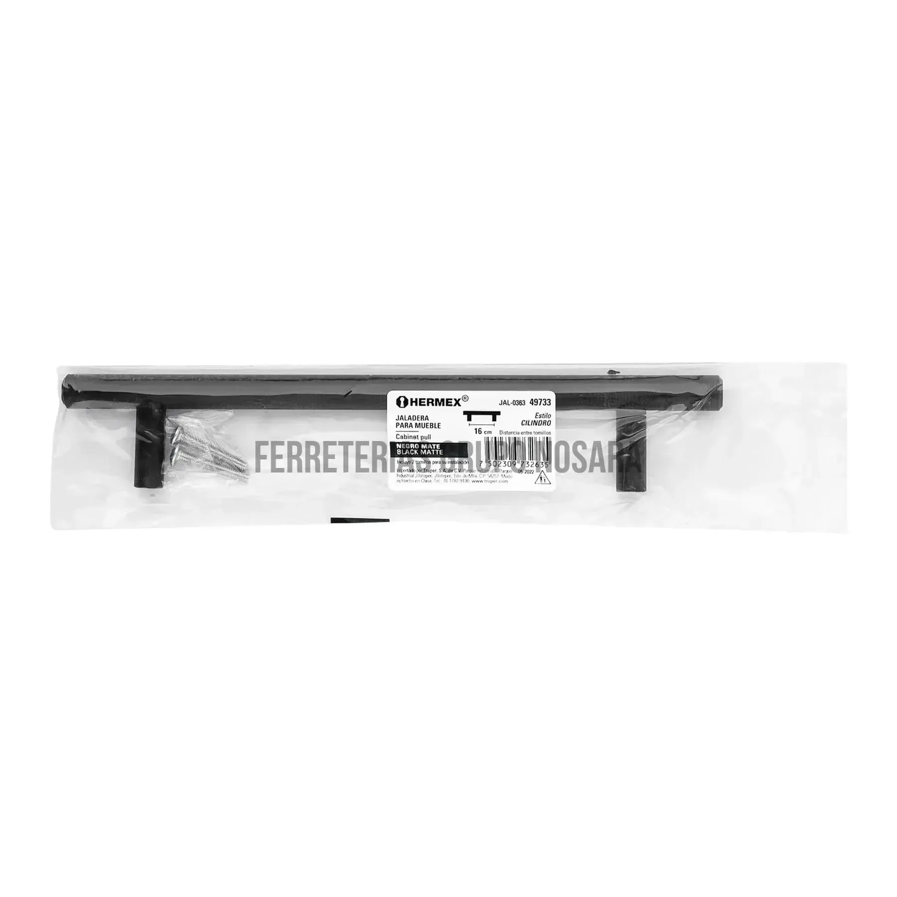 HERMEX AGARRADERA NEGRA 160MM 49733-