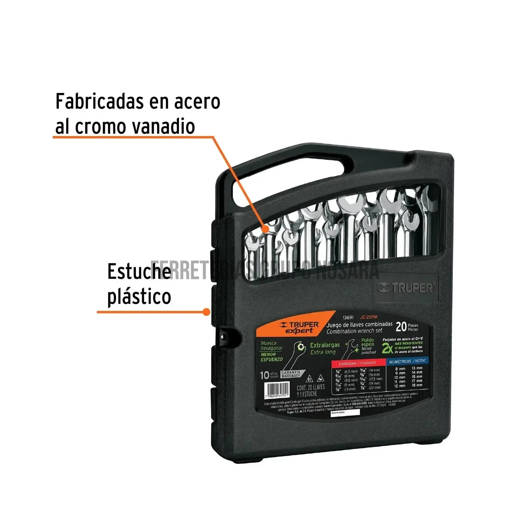 TRUPER JGO LLAVE COROFIJA 20PZS #13691-