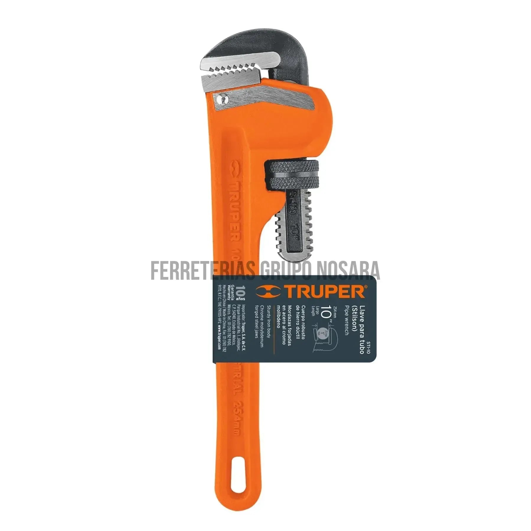 Llave stilson 10" cuerpo robusto de hierro dúctil, Truper / 15836-