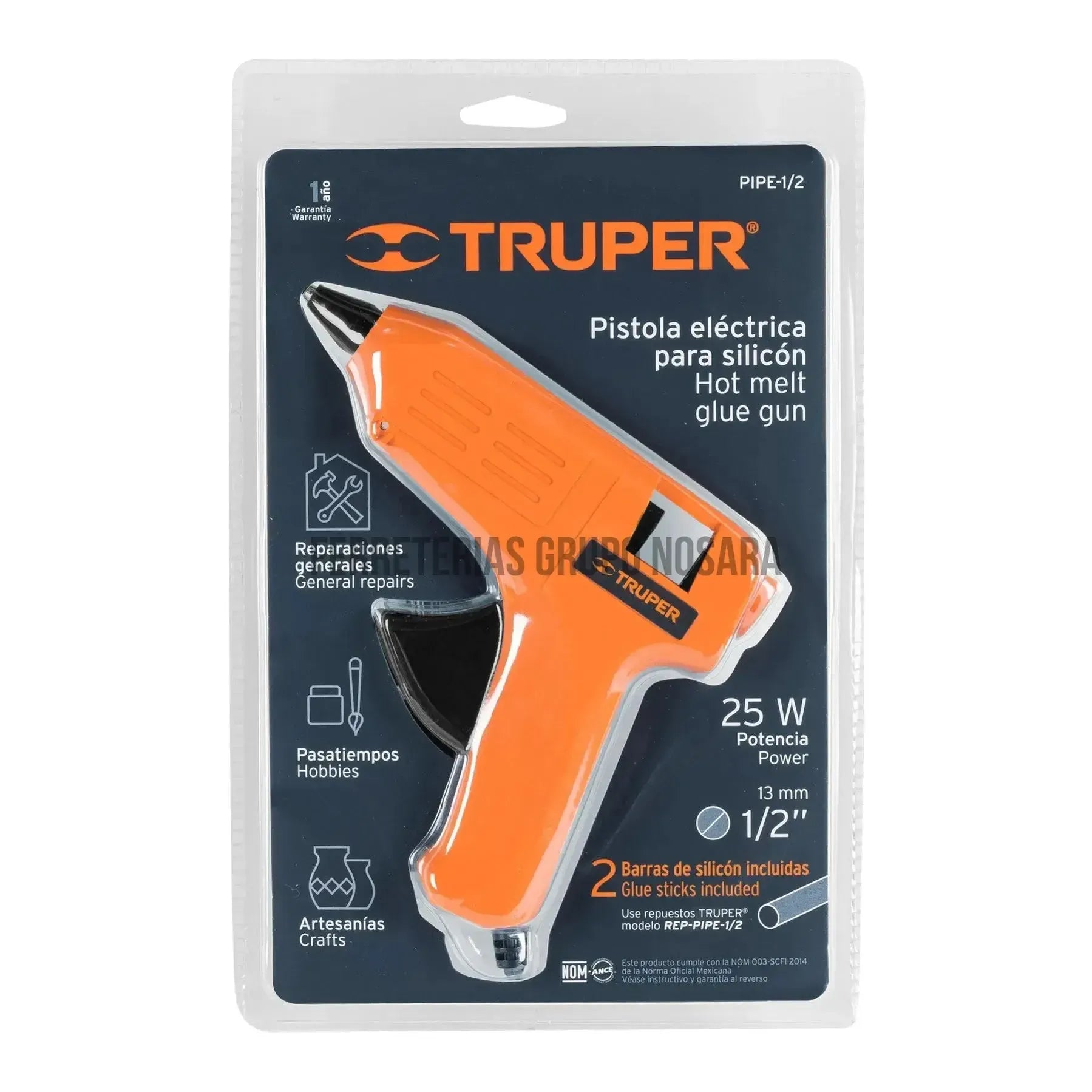 Pistola eléctrica 25W silicón 1/2' Truper / 17536-