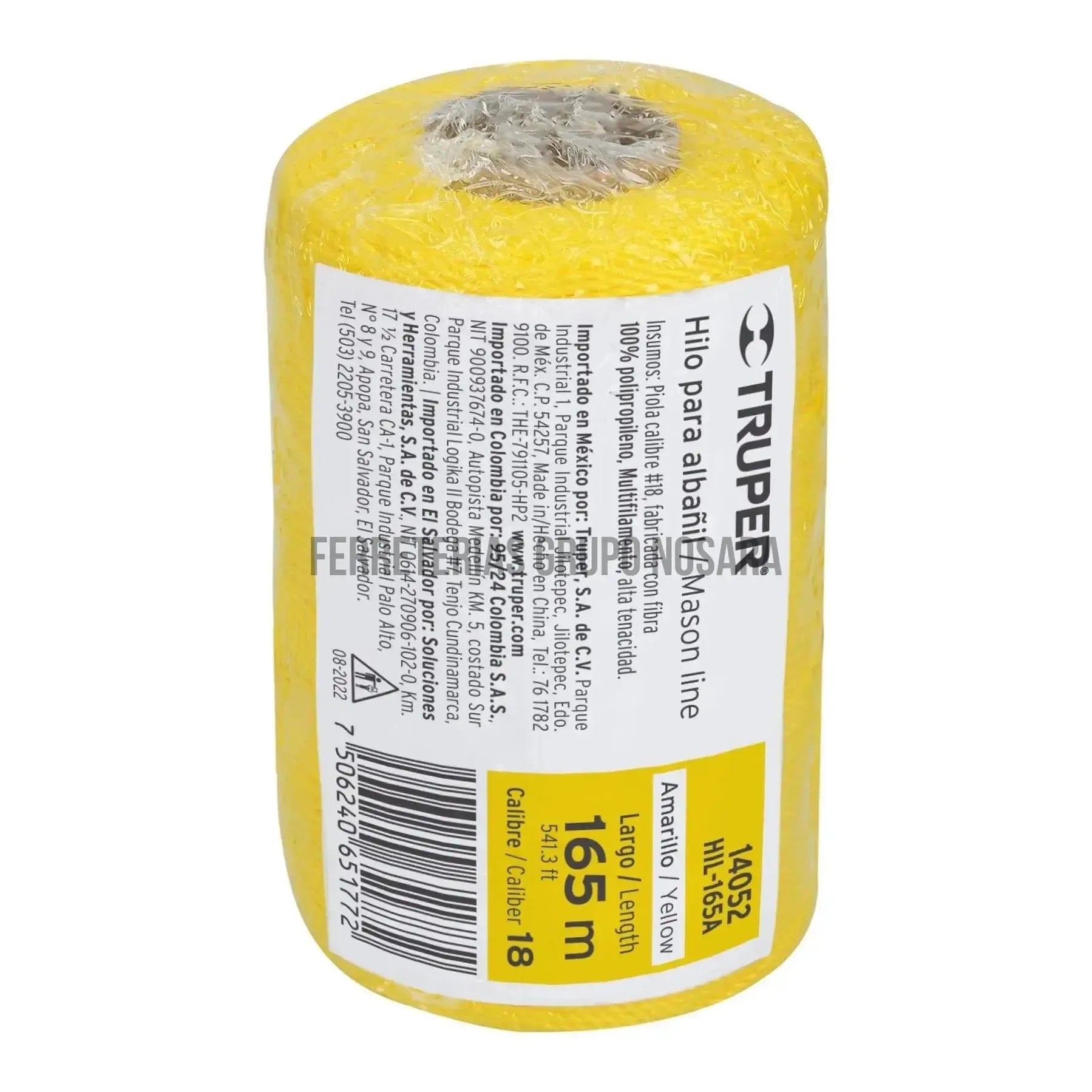 Carrete con 65 m de hilo para albañil amarillo, Truper /14045-