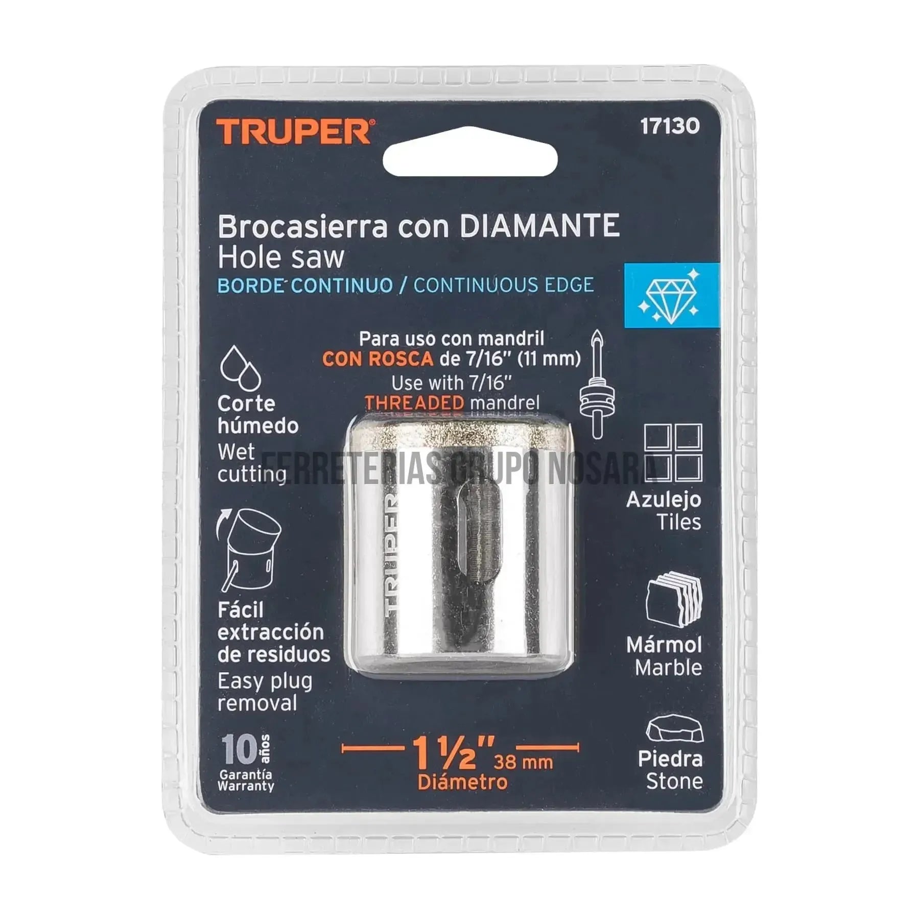 TRUPER BROCA SIER P/AZULEJO 1.1/2" 17130-