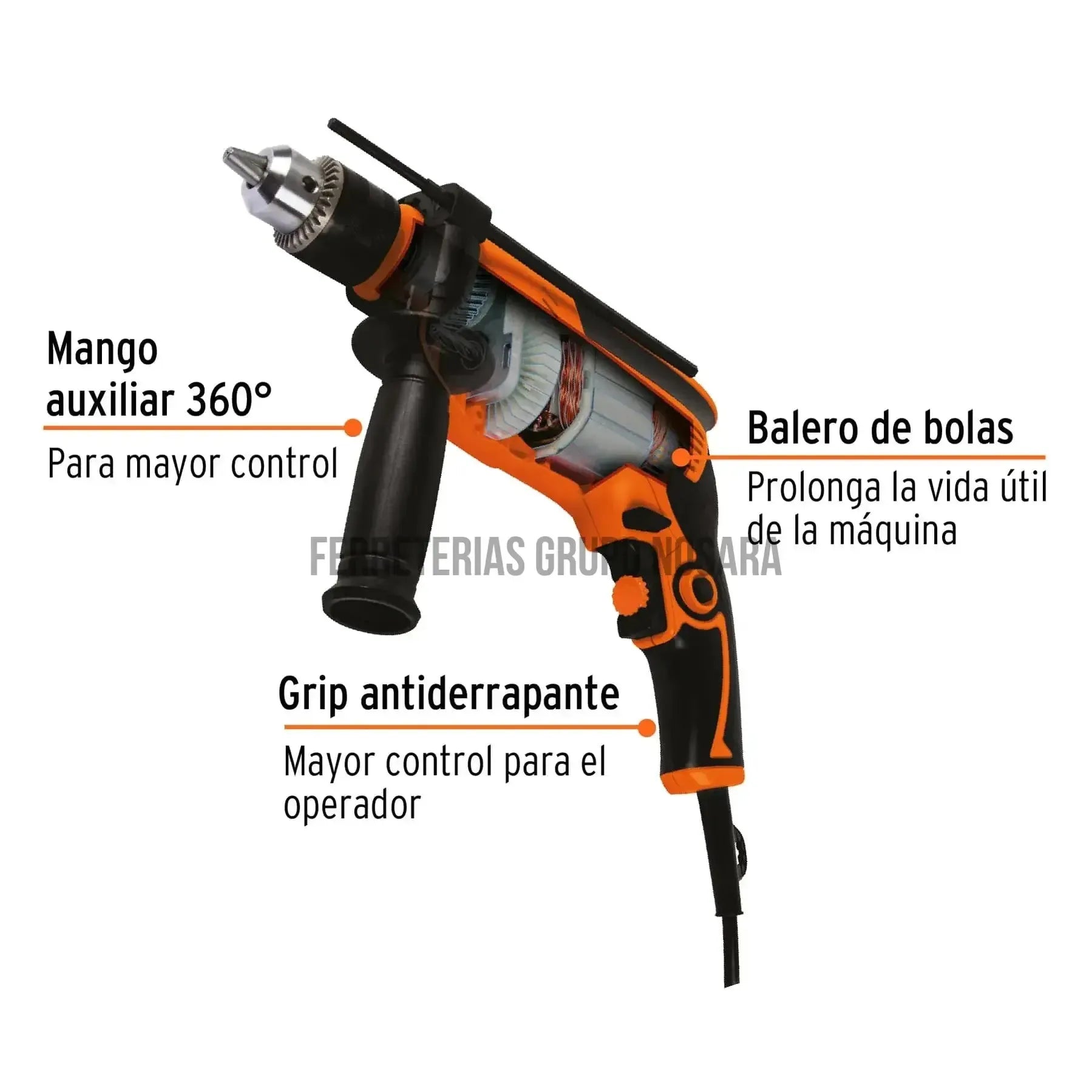 Rotomartillo 1/2" 750 W, profesional, Truper / 14658-