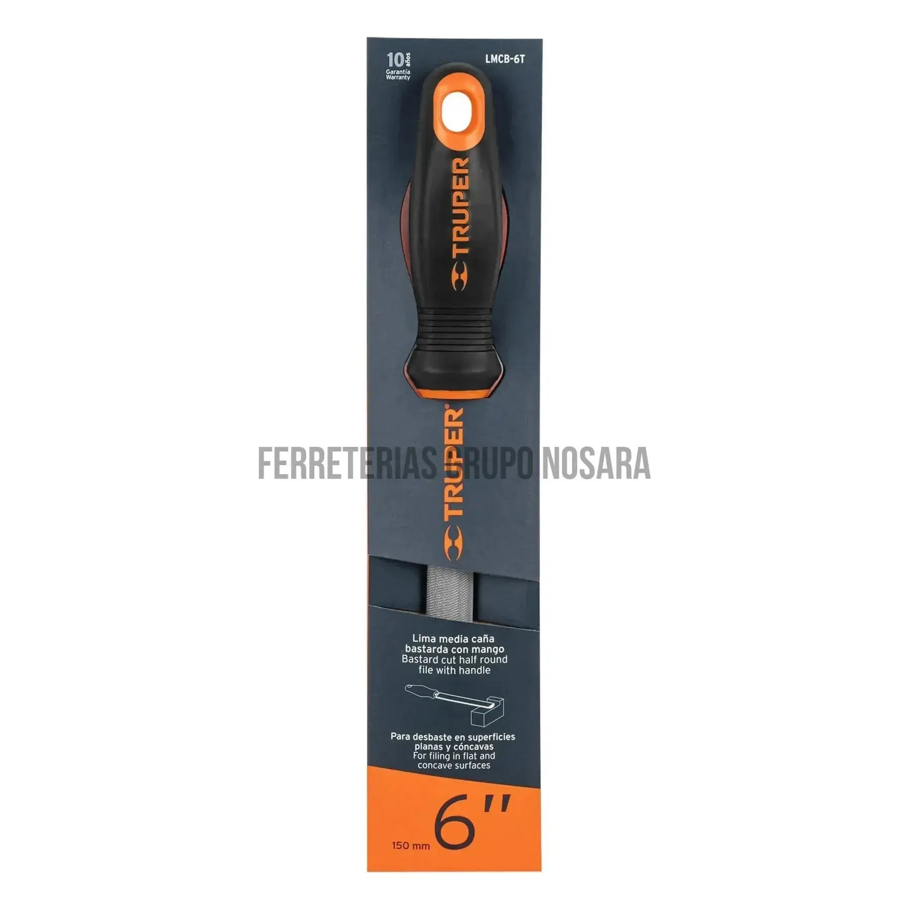 TRUPER LIMA 1/2 CAÑA 6" C/MANGO #15317-