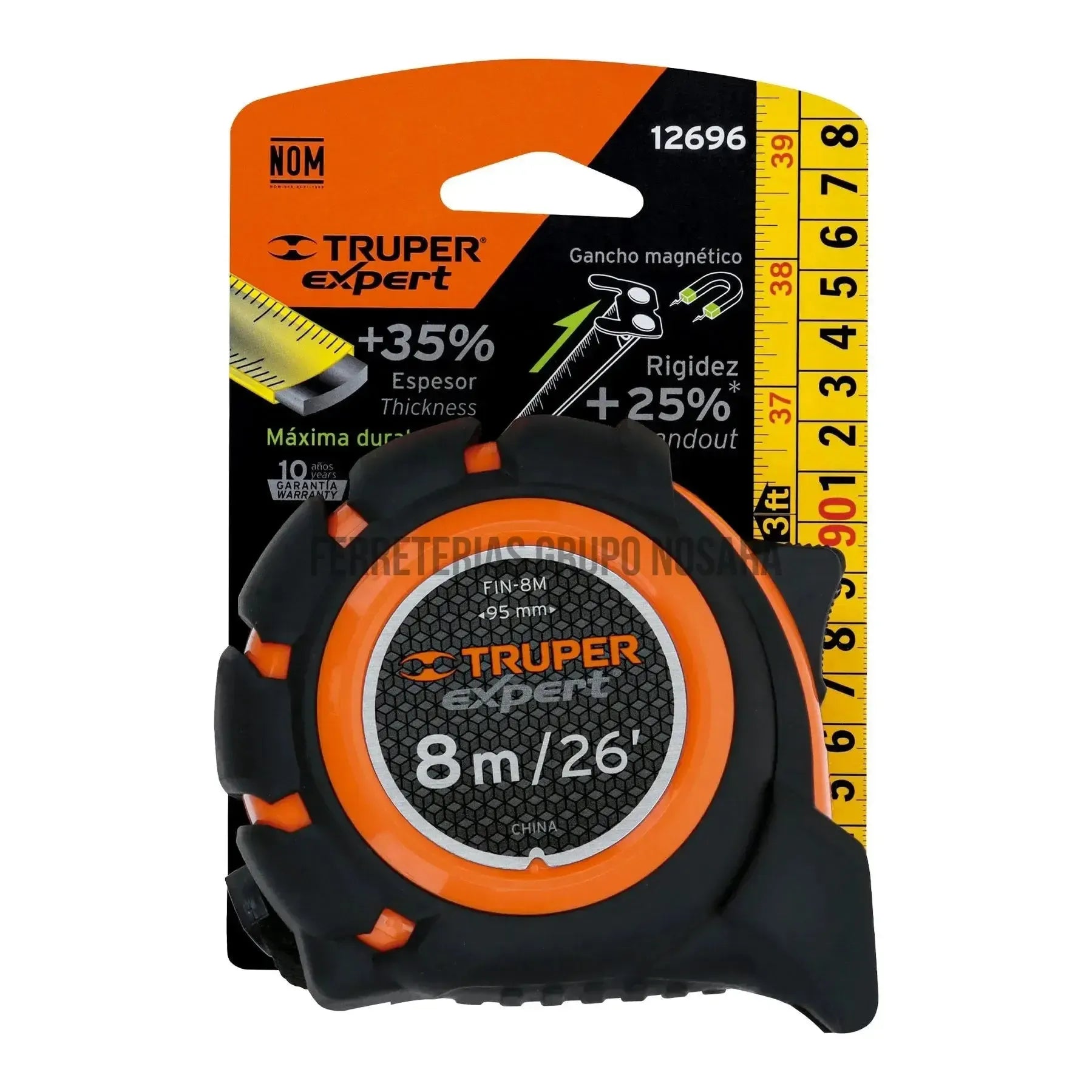 TRUPER CINTA METRICA IND 8MTX1" 12696-