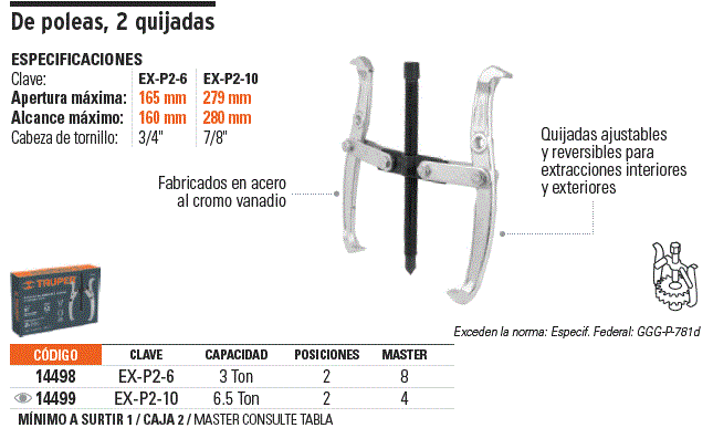 TRUPER EXTRACTOR 6" 2GARRA EX-P2-6 14498-