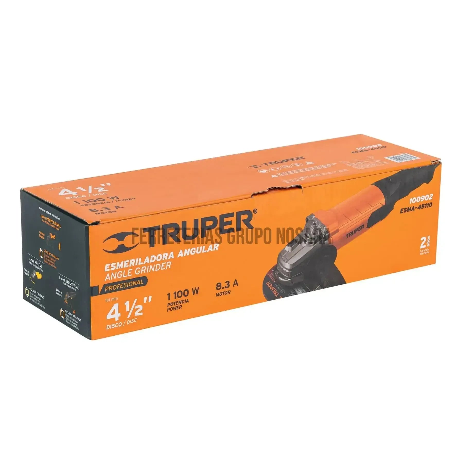 Esmeriladora angular 4-1/2" 1100 W, profesional, Truper 100902-