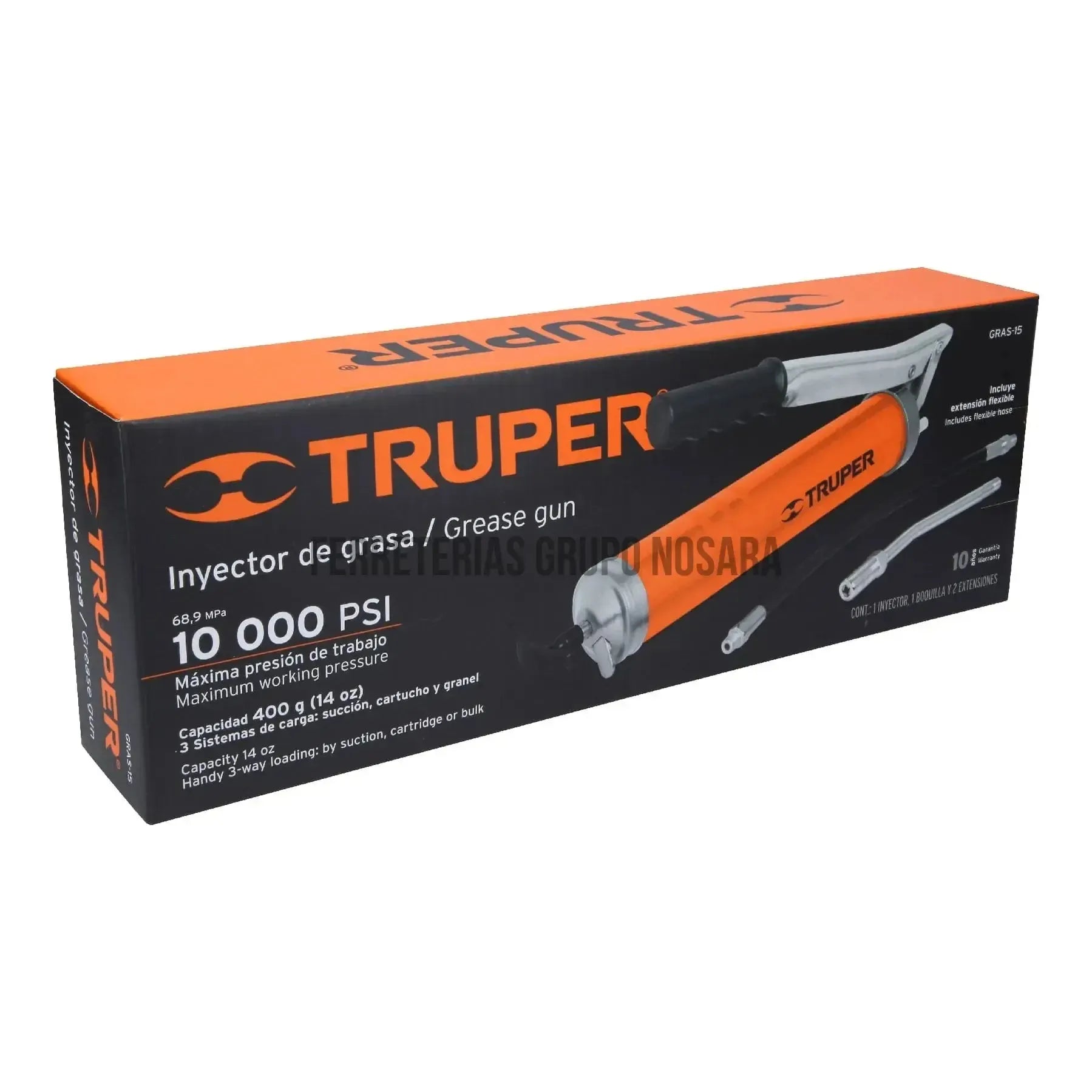 Inyectora de grasa 14 oz, 10000 PSI con grip antiderrapante / 14861-
