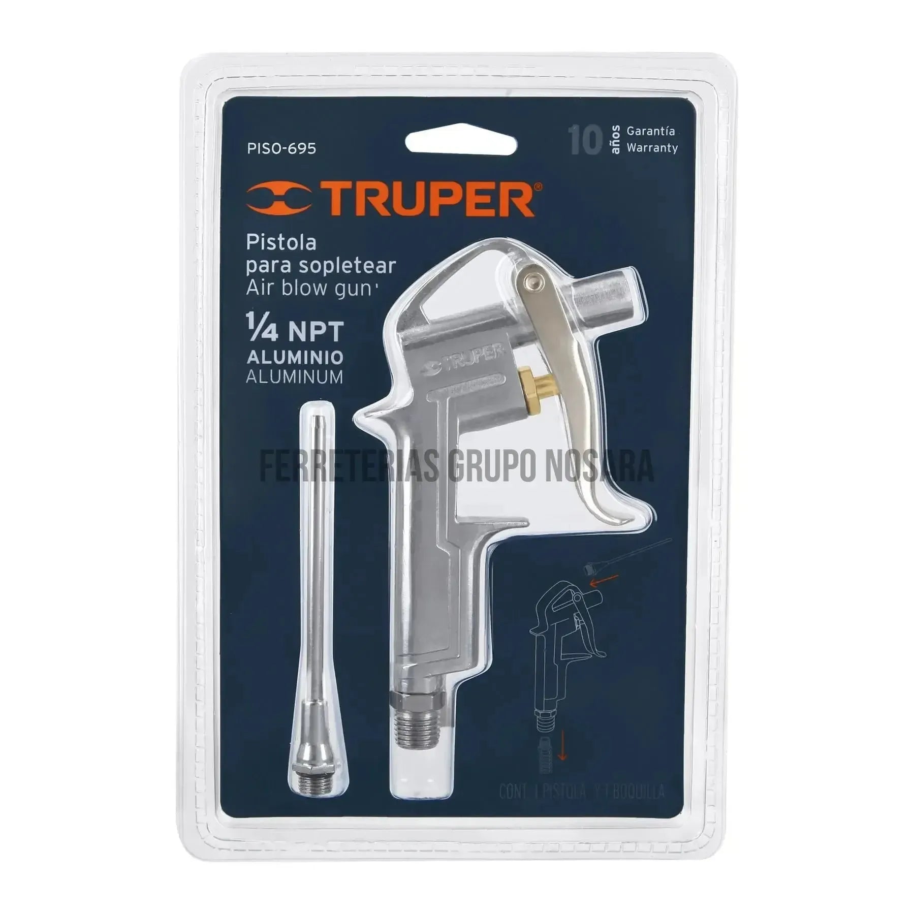 Pistola para sopletear, con extensión de 4", Truper / 19235-