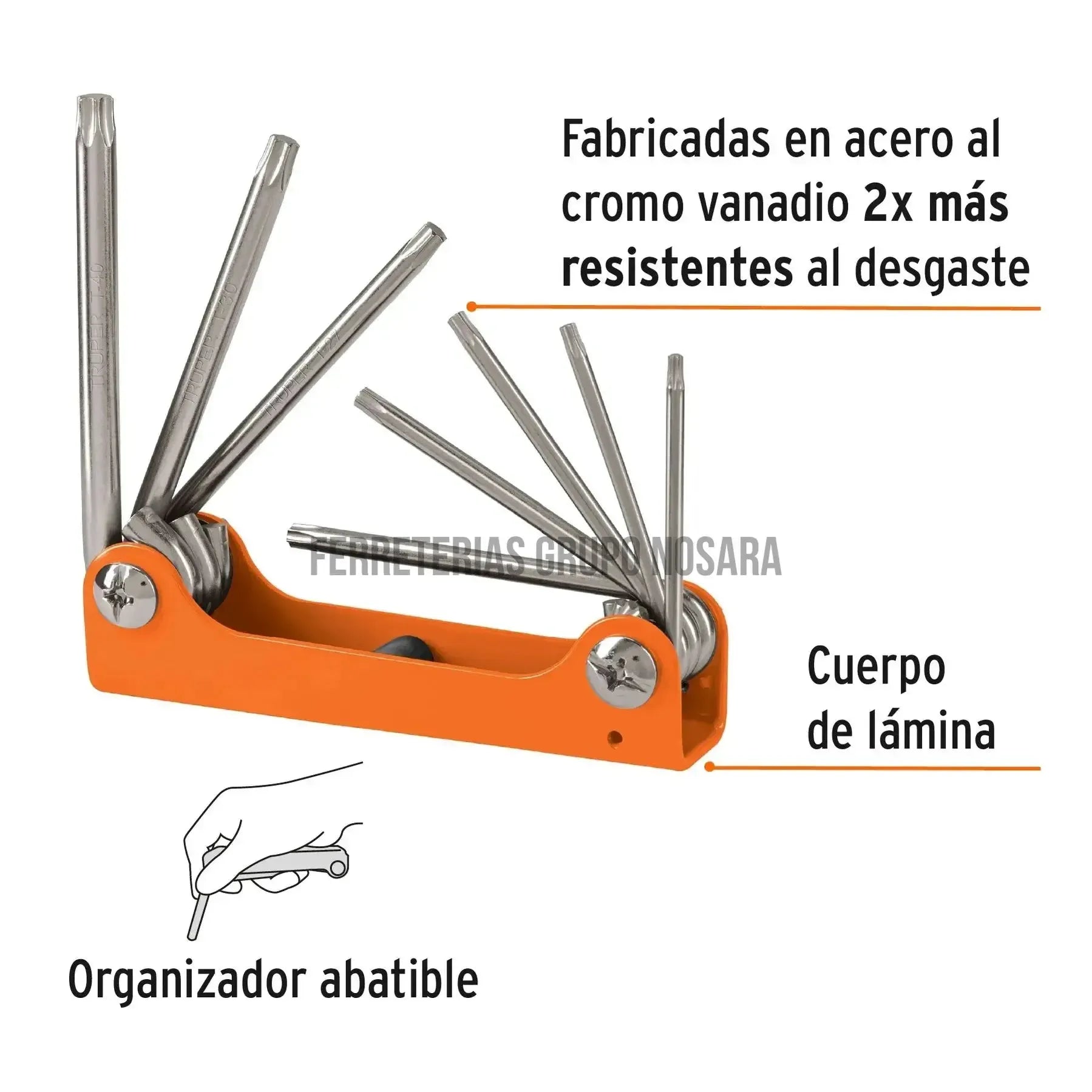 Juego 8 llaves torx tipo navaja TRUPER / 15659-