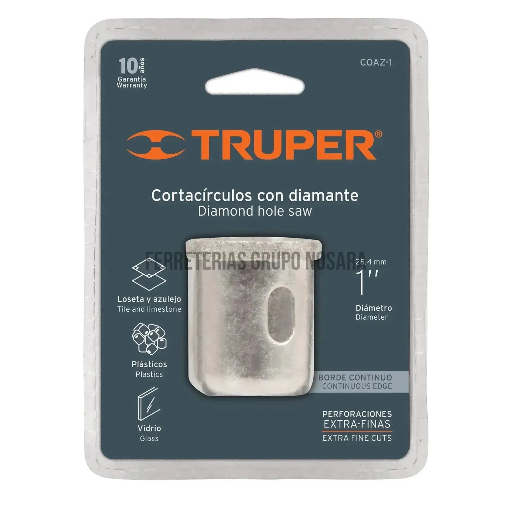 Brocasierra diamante 1' borde continuo, Truper AZULEJO 1" 17126-