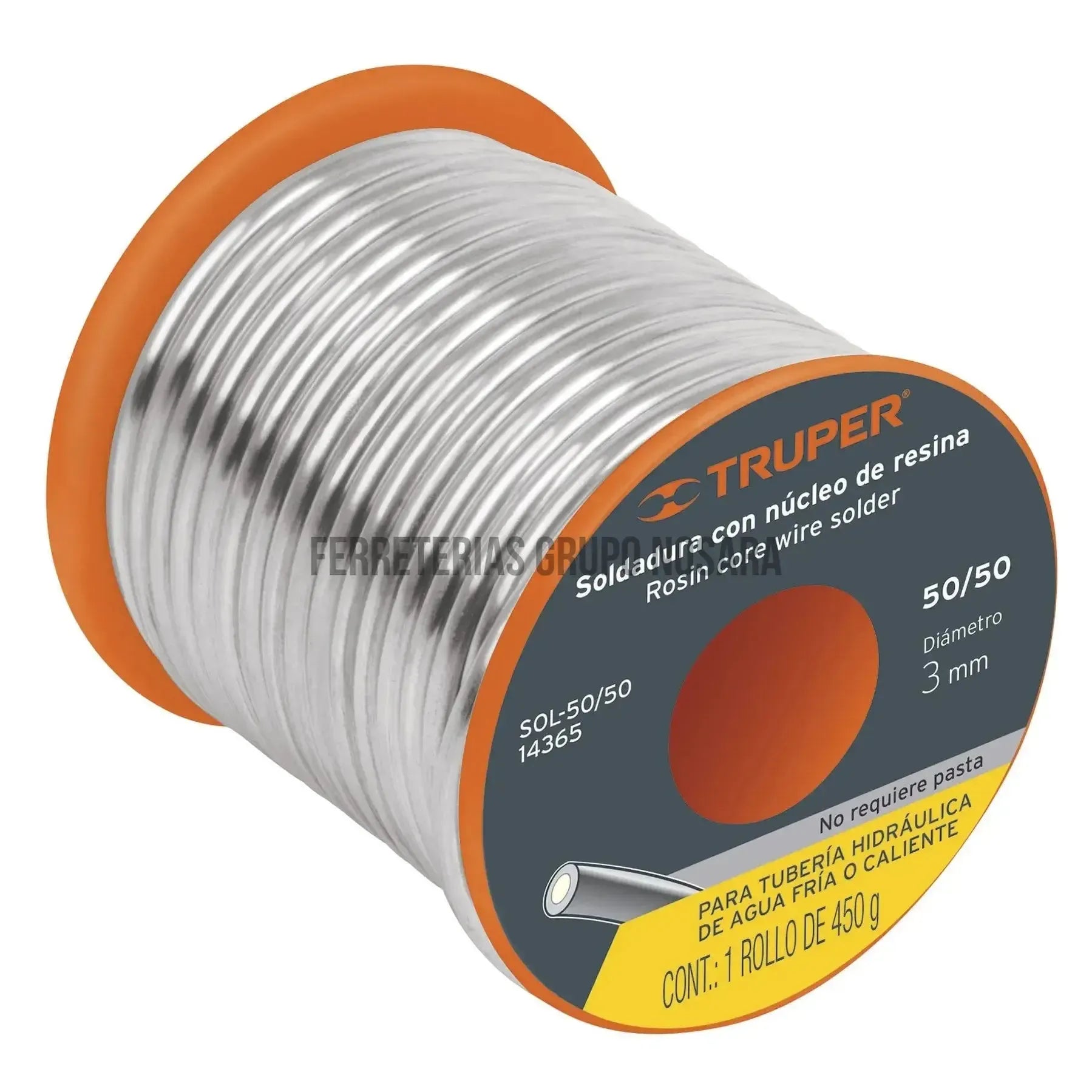 Soldadura con núcleo resina 50/50, tubería hidráulica, 450 g / 14365-