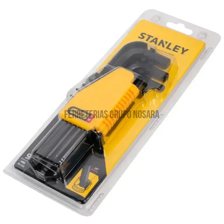 Juego de Llaves Hexagonales Largas con Punta Redonda Métricas 9 piezas Stanley 69-256-