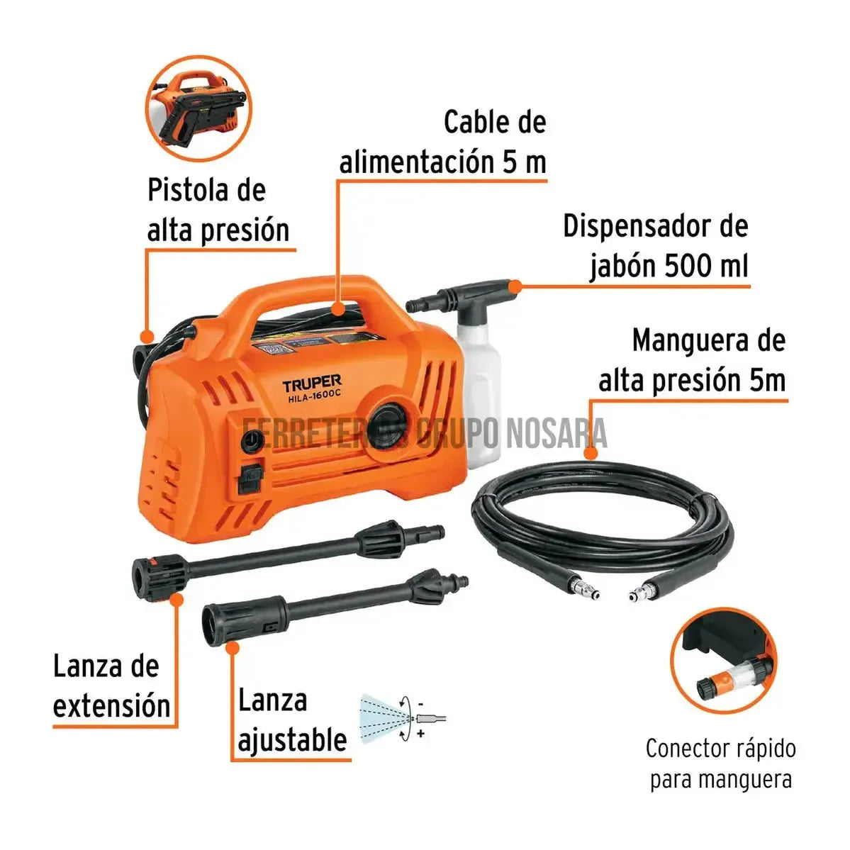 TRUPER HIDROLAV ELEC COMP 1600PSI 102795-