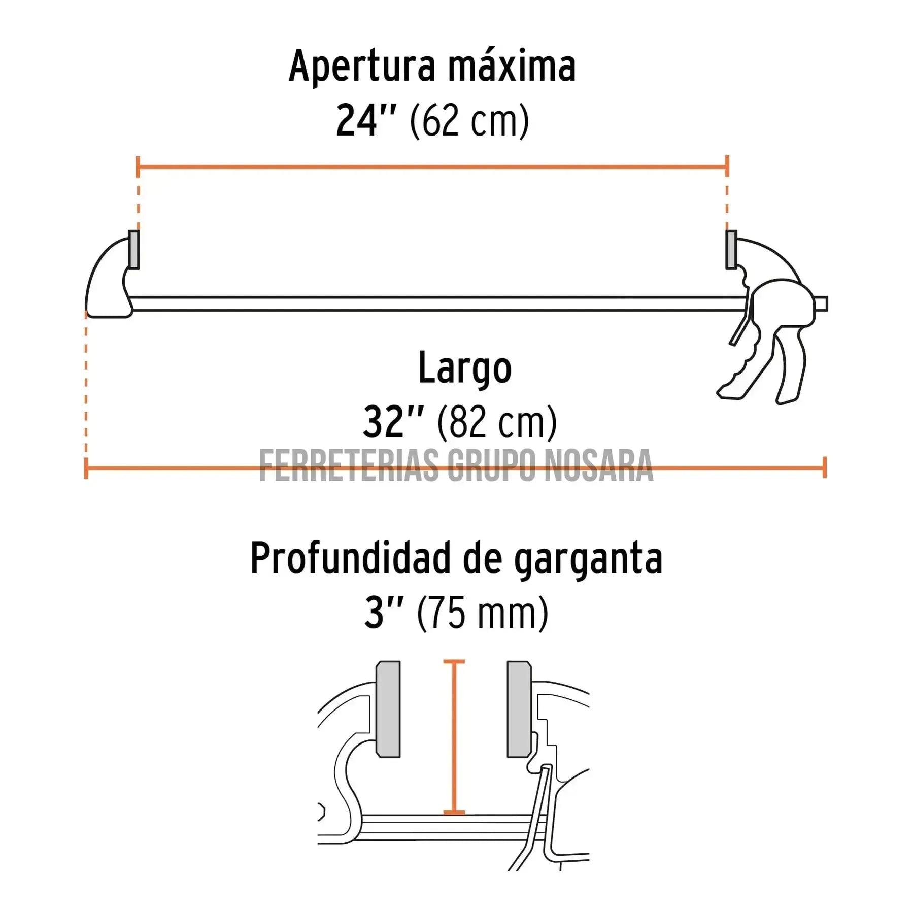 TRUPER PRENSA AJUSTE RAPIDO 24" 100144-