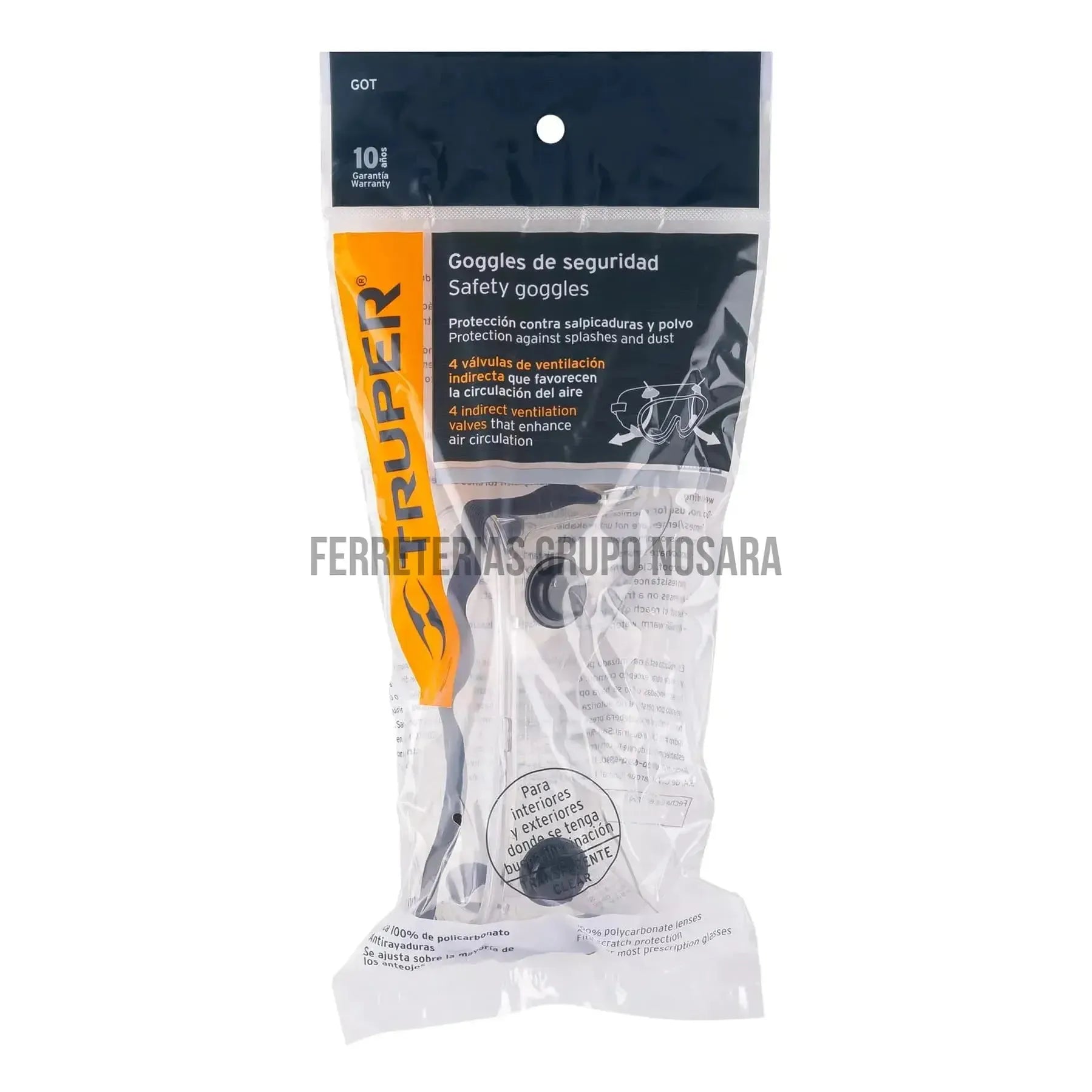Goggles de seguridad con válvulas de ventilación indirecta / 14220-