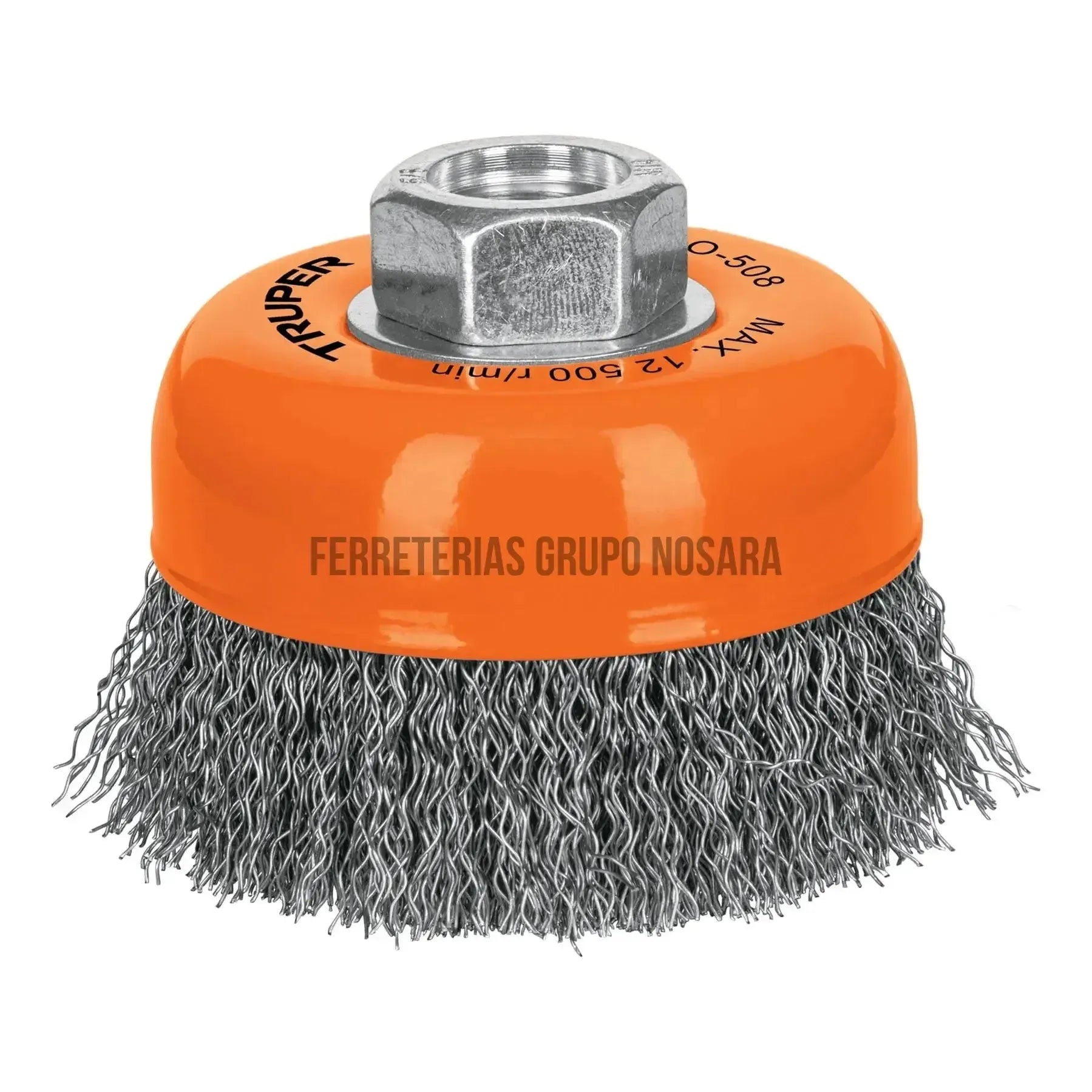 Carda copa 3" alambre ondulado fino, eje 5/8"-11 TRUPER / 14182-