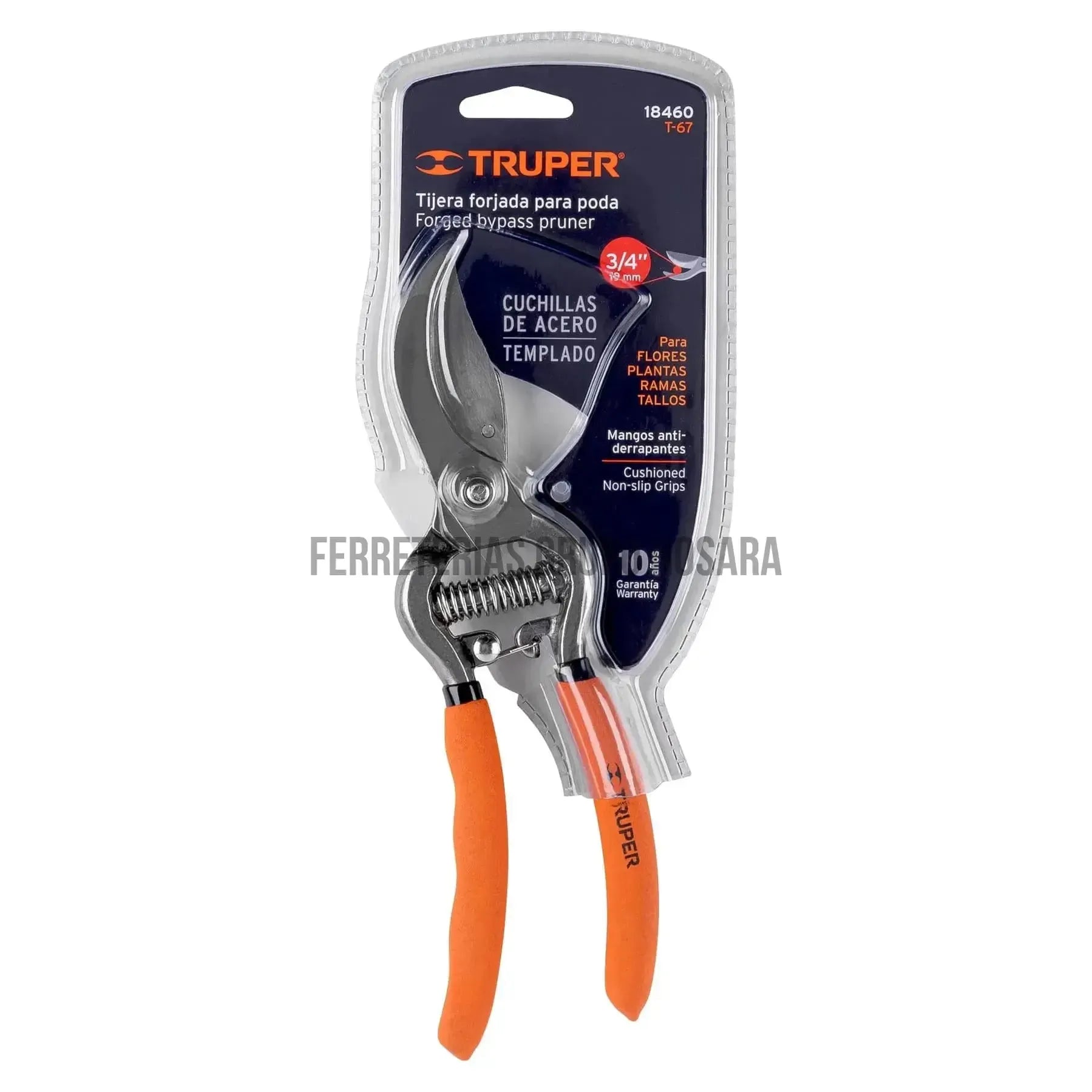 Tijera forjada para poda 8" para jardinería, Truper / 18460-