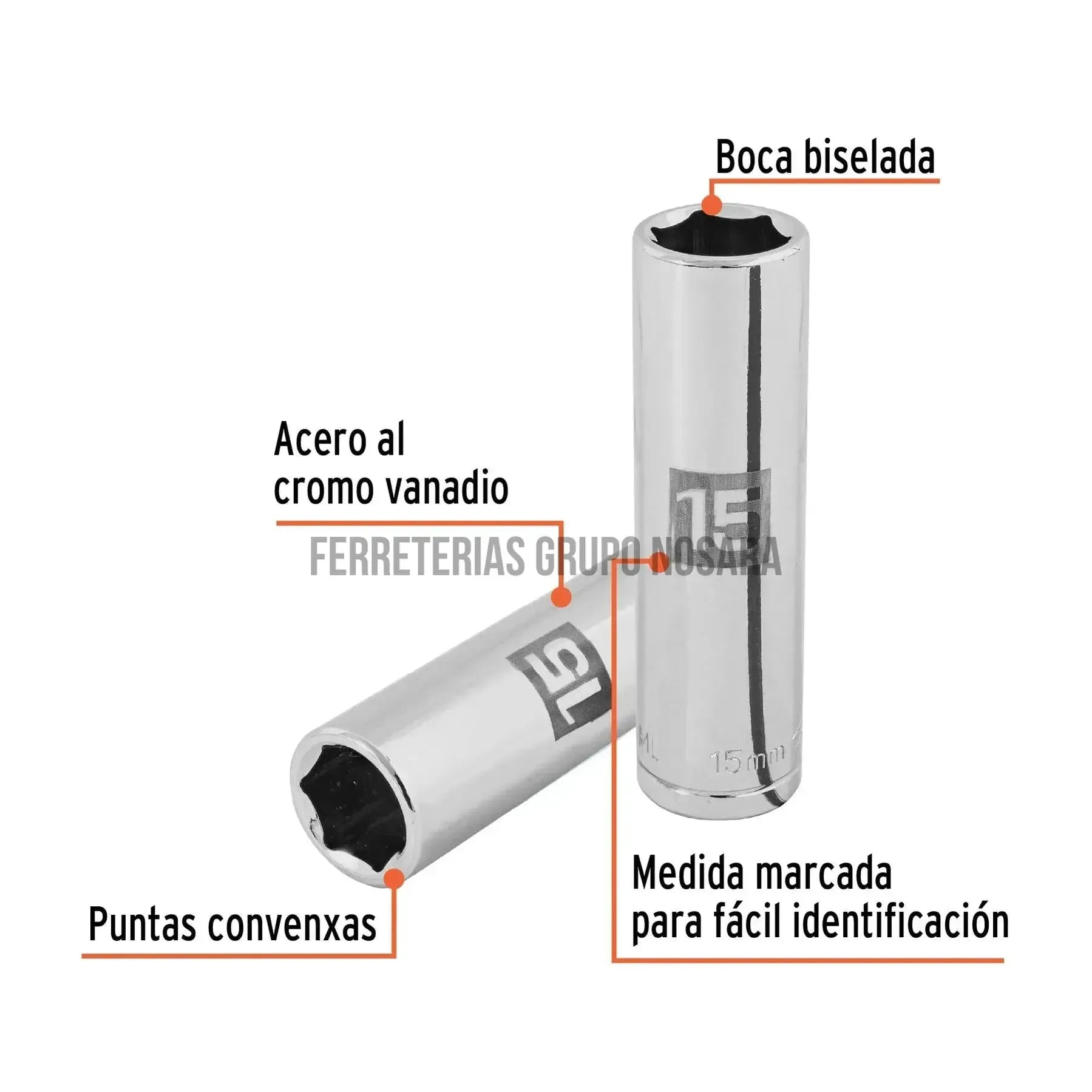 TRUPER CUBO LARGO 15MM ESP 1/2 13355-