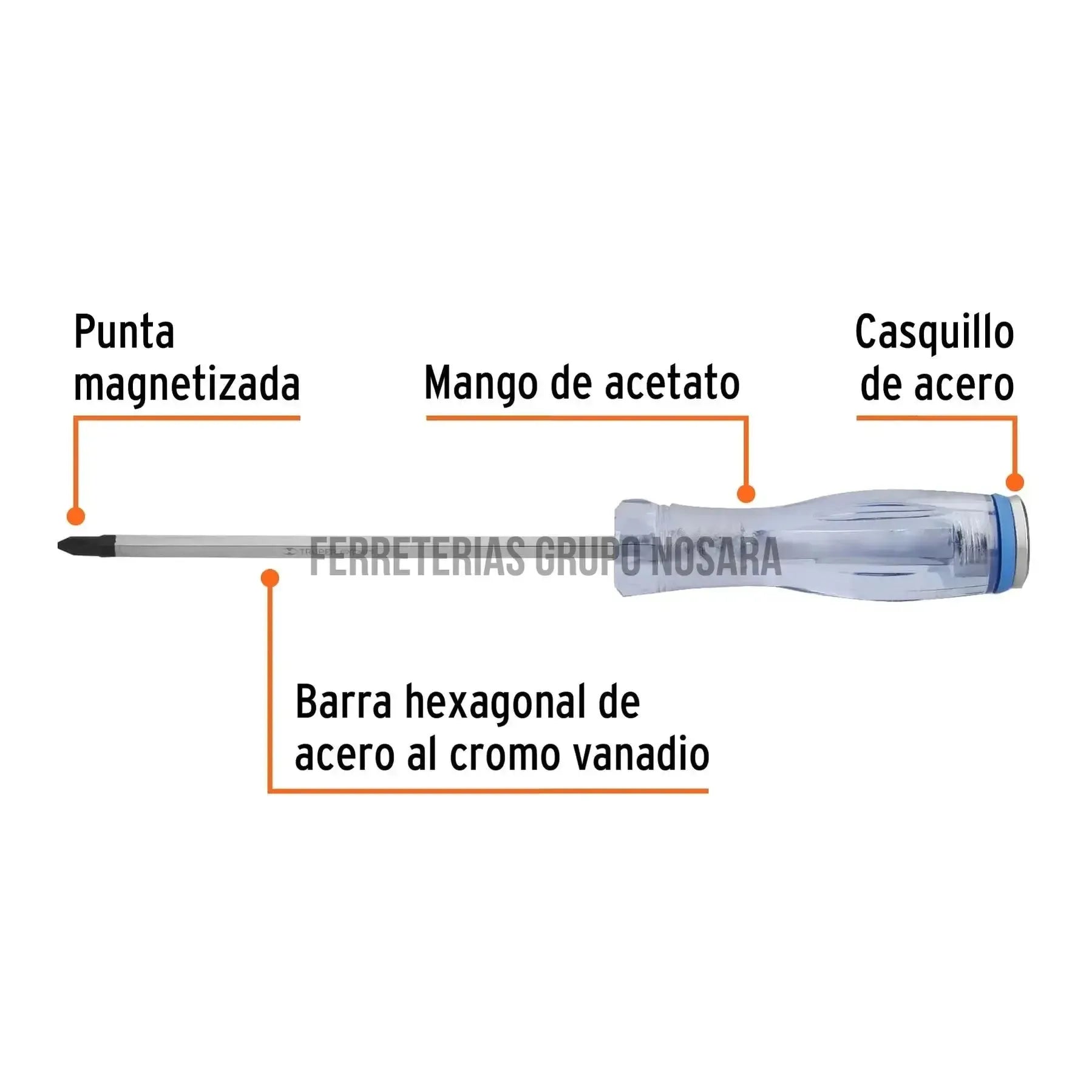 Desarmador de cruz de golpe 1/4" x 6", Truper Expert / 14149-