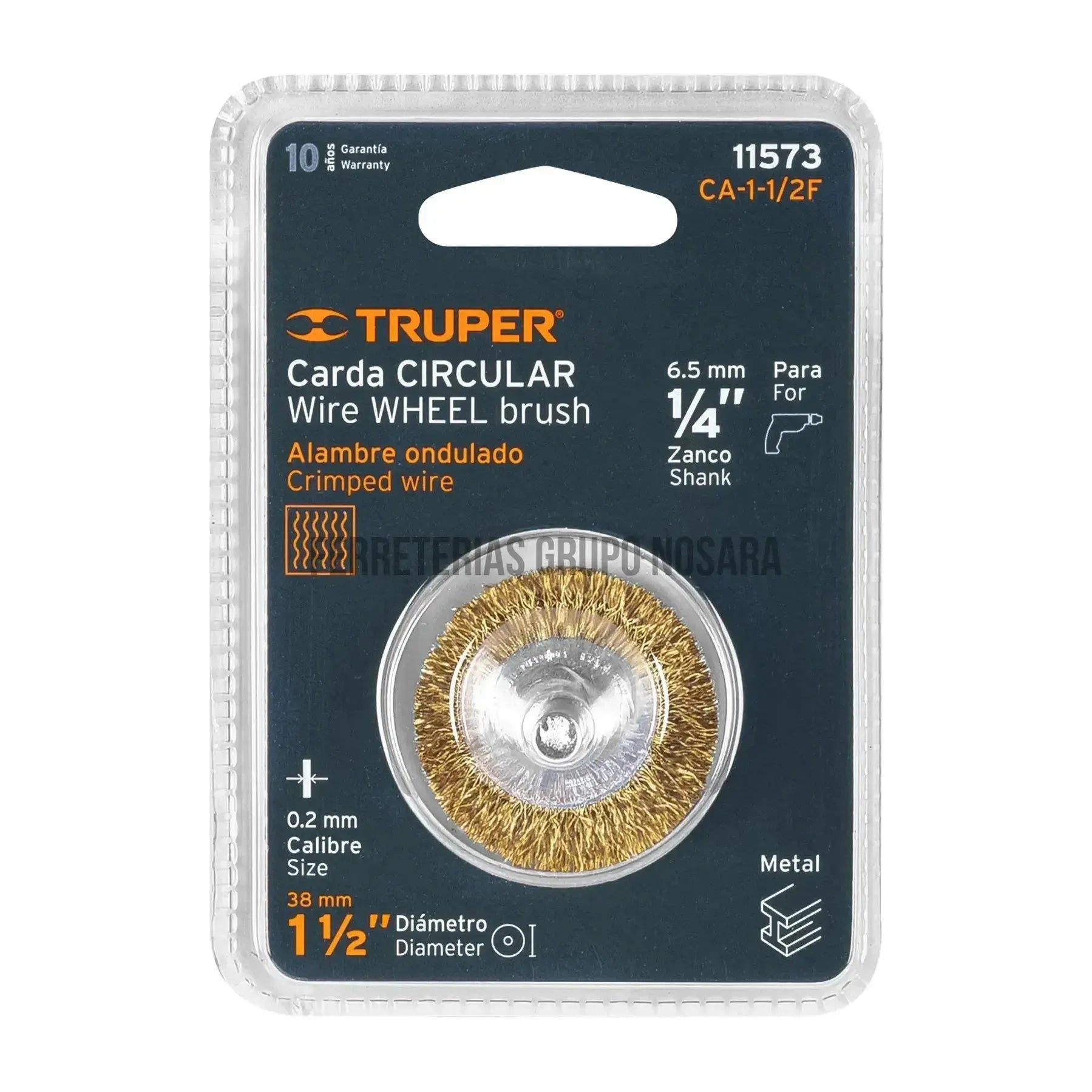 Carda circular 1-1/2" alambre fino para taladro, Truper / 11573-