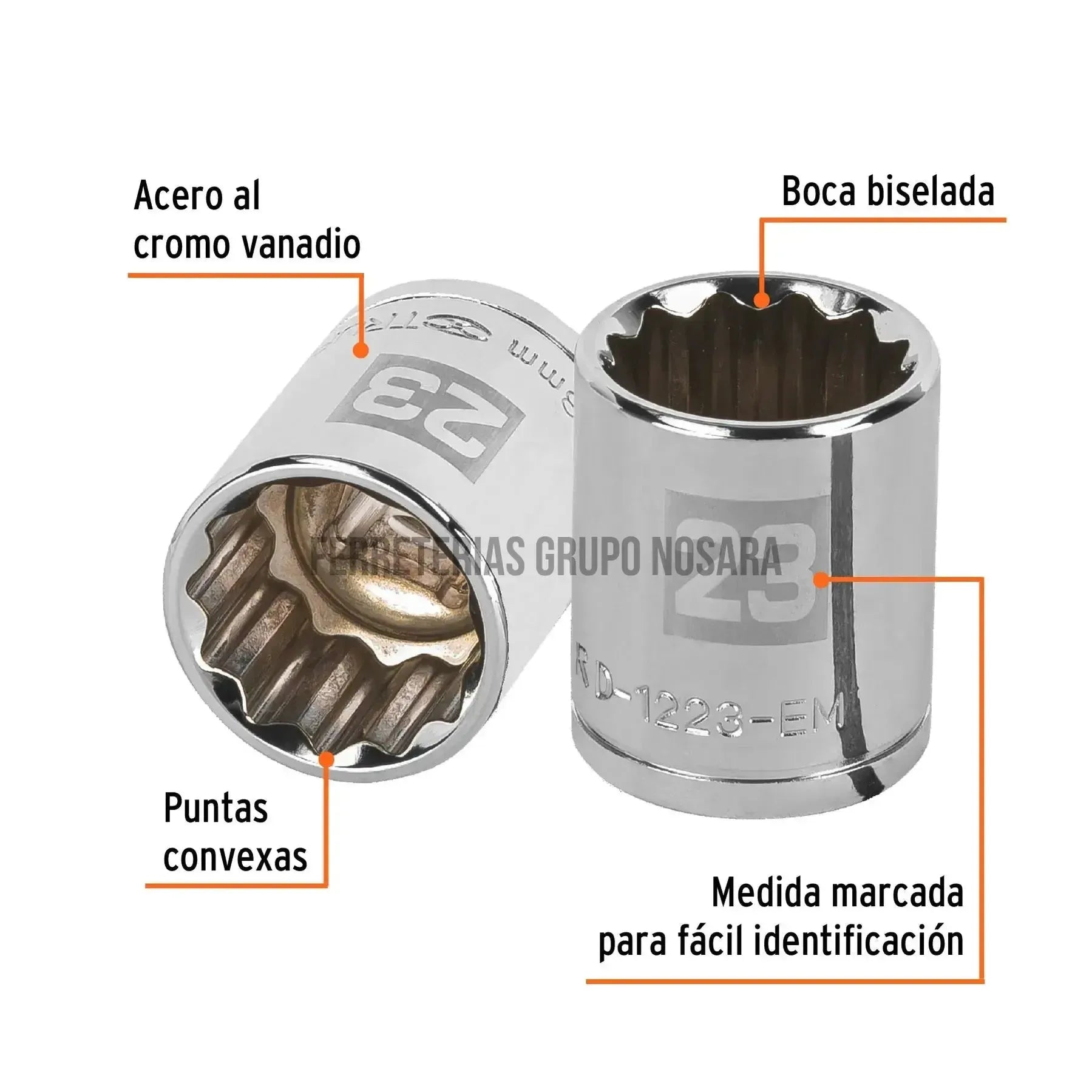TRUPER CUBO ESTRIADO 23MM ESP 1/2 13537-