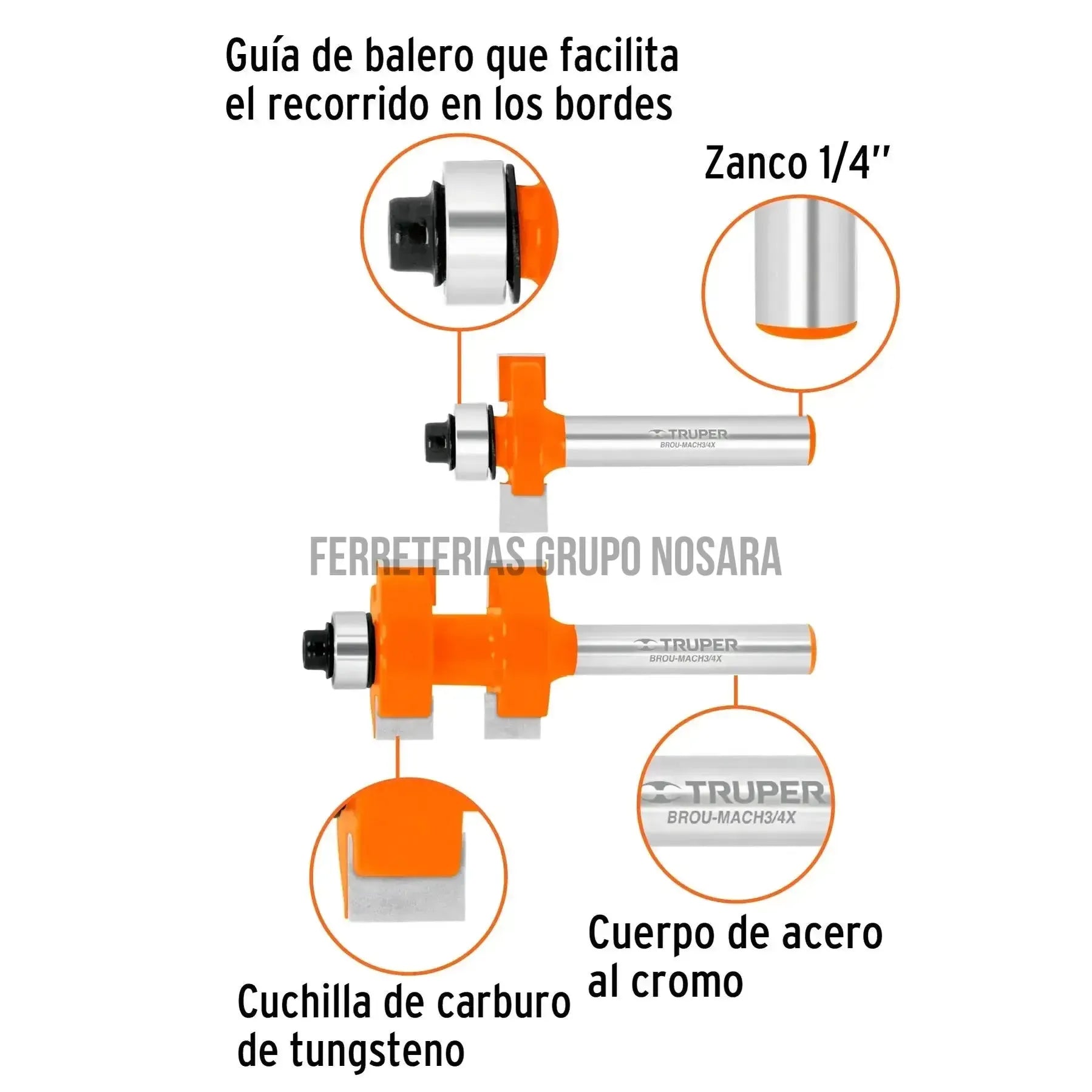 TRUPER JGO DE MACHIMB 3/4 C/ROLL 10671-