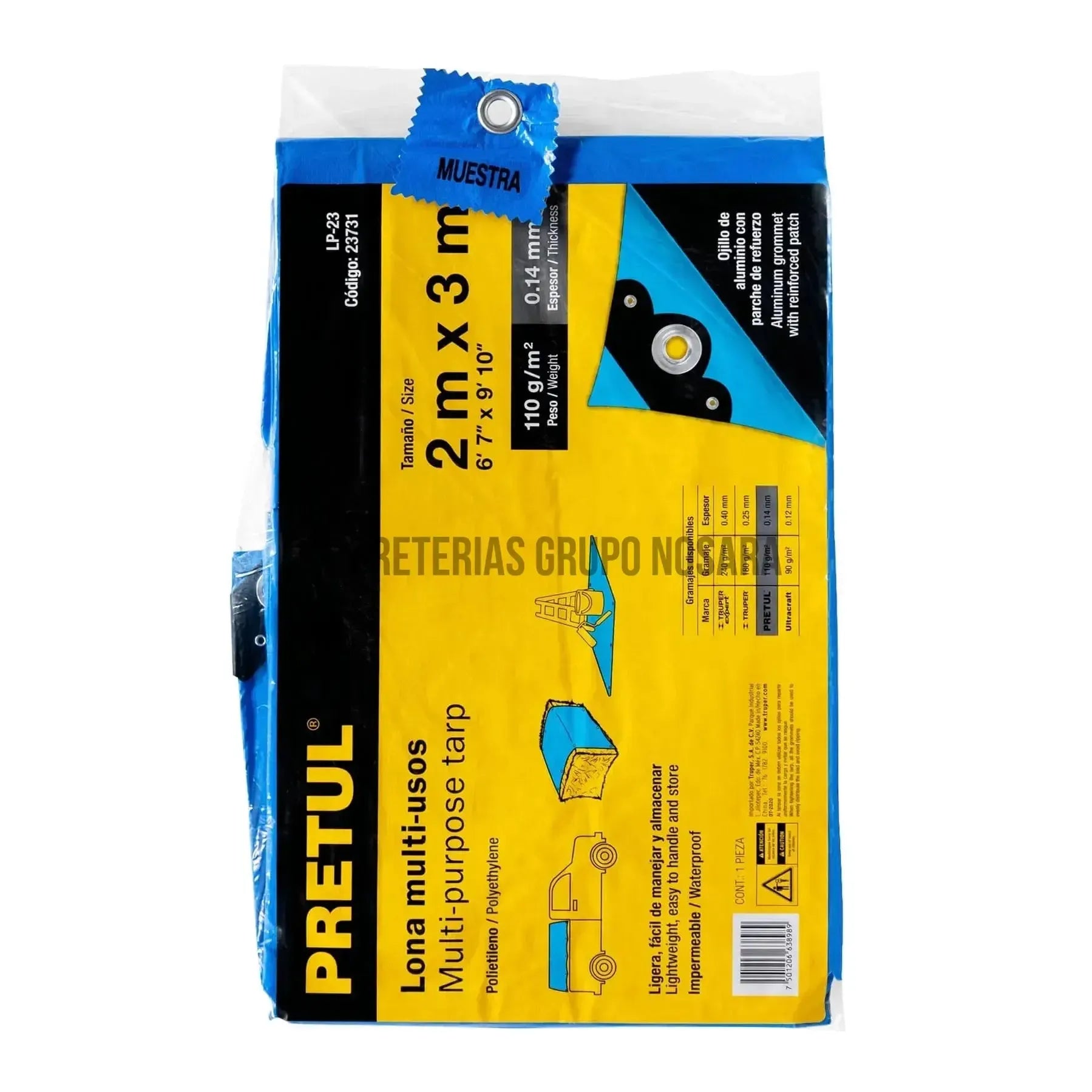 PRETUL LONA AZUL 2X3MT LP-23 / 23731-