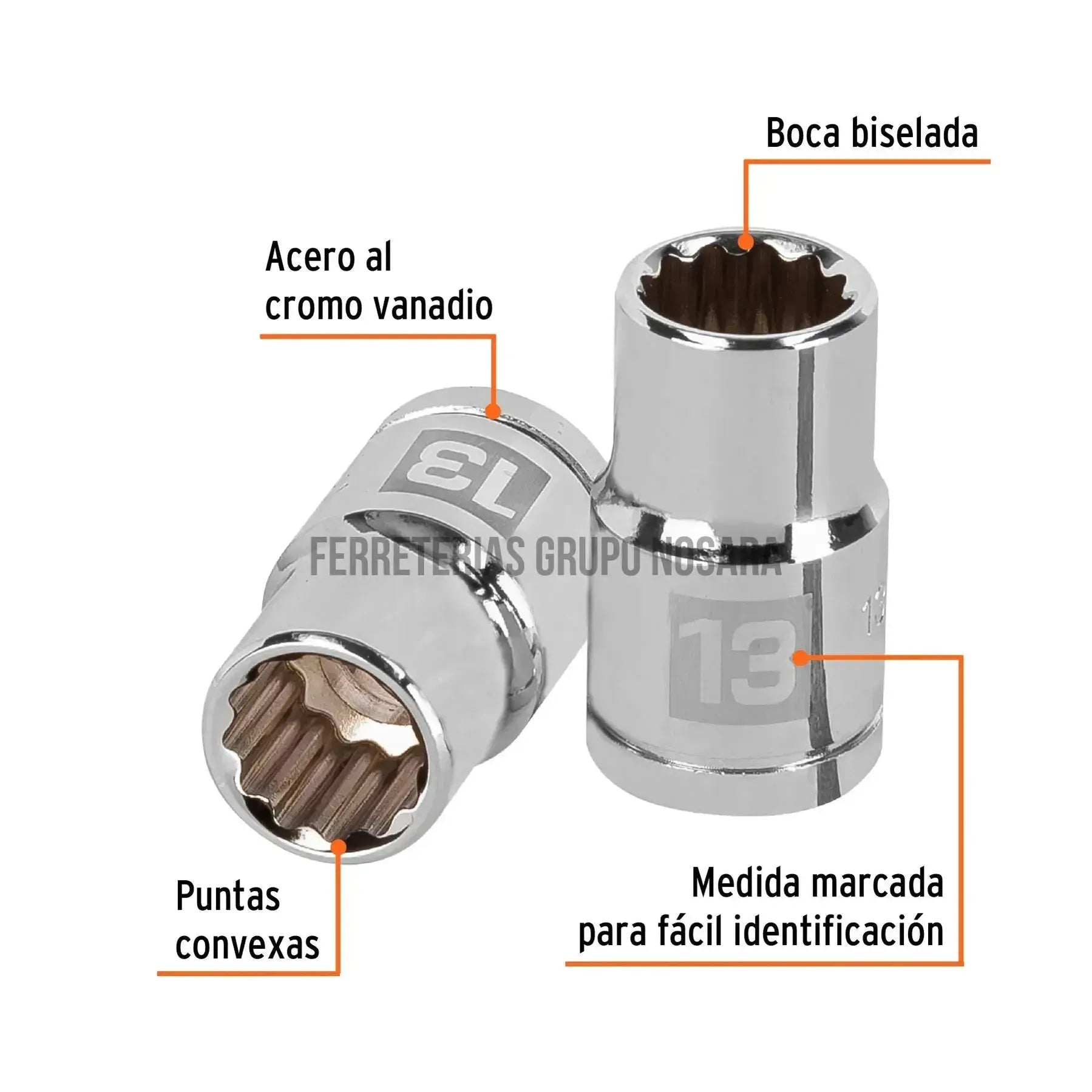 TRUPER CUBO ESTRIADO 13MM ESP 1/2 13527-