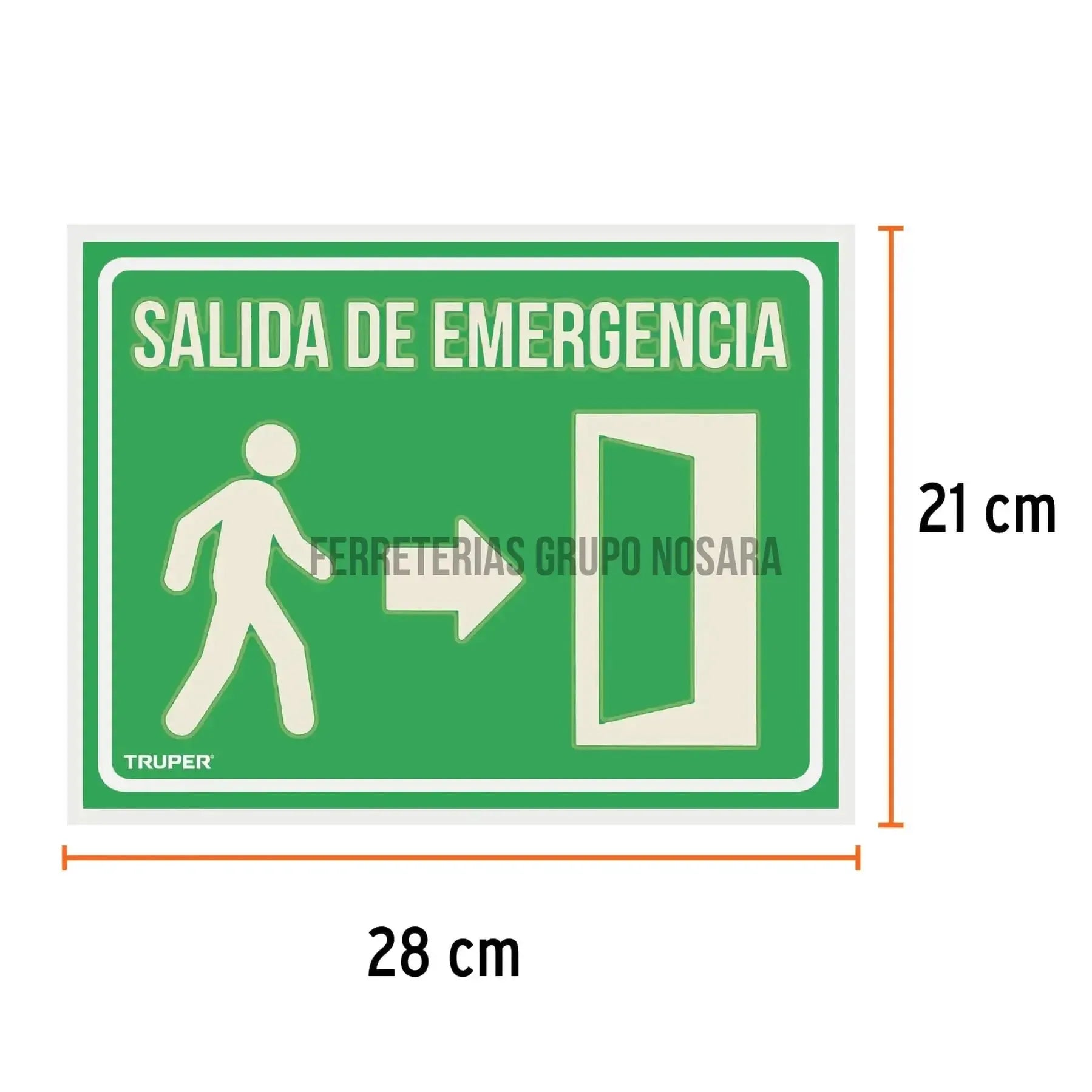 TRUPER ROTULO SALIDA DE ERMEGENCIA 18348-